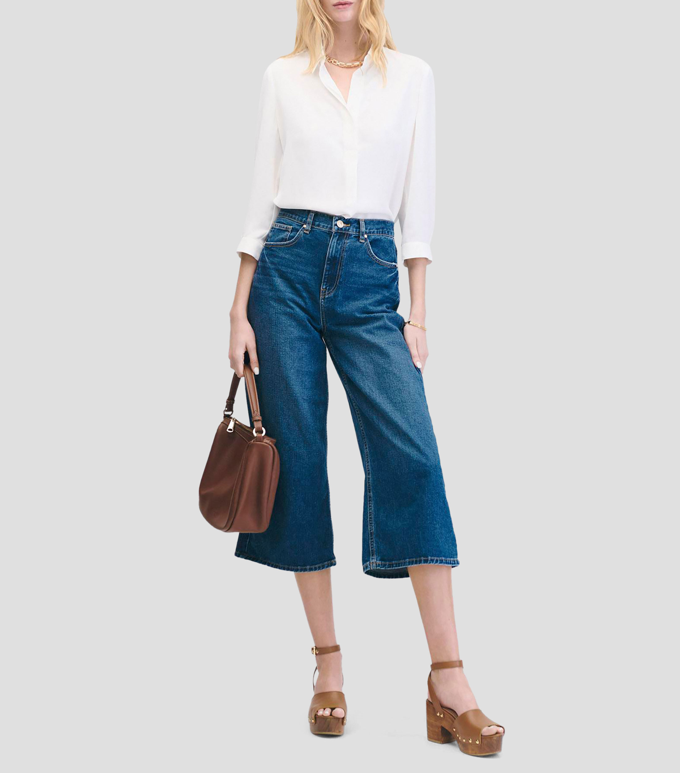 Blusa Camisera Manga 3/4 Mujer