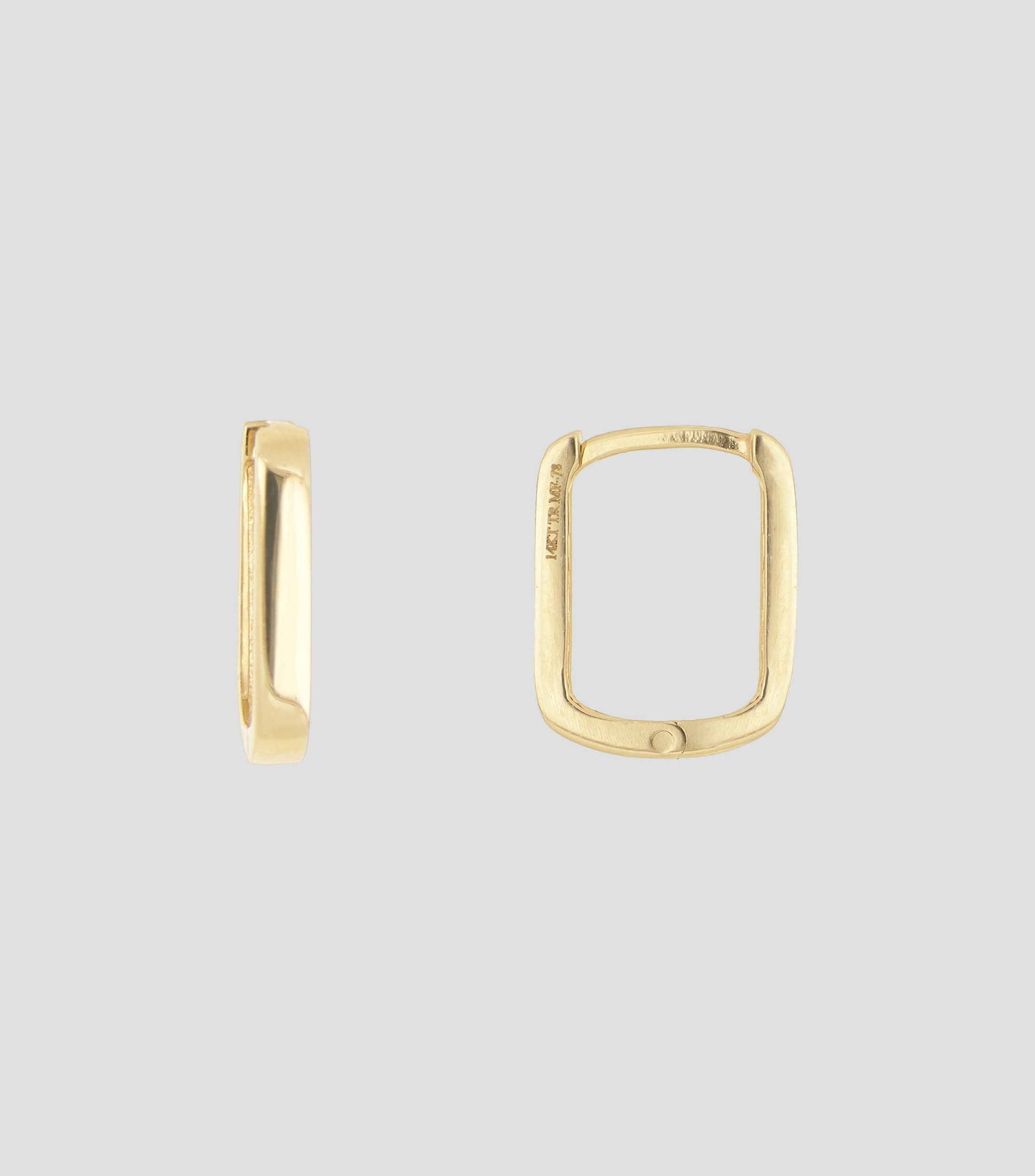 Aretes en oro amarillo 14 Kilates cuadrados Mujer
