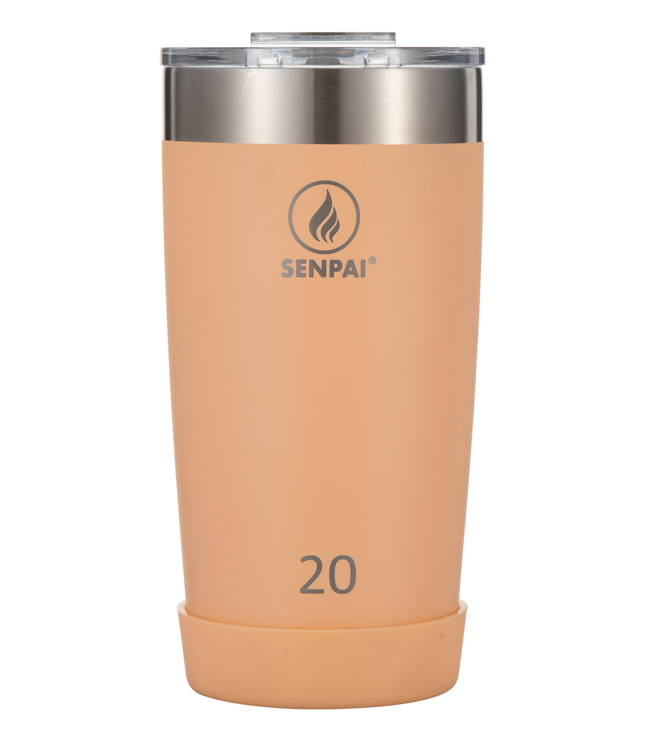 Vaso con tapa durazno 600 ml