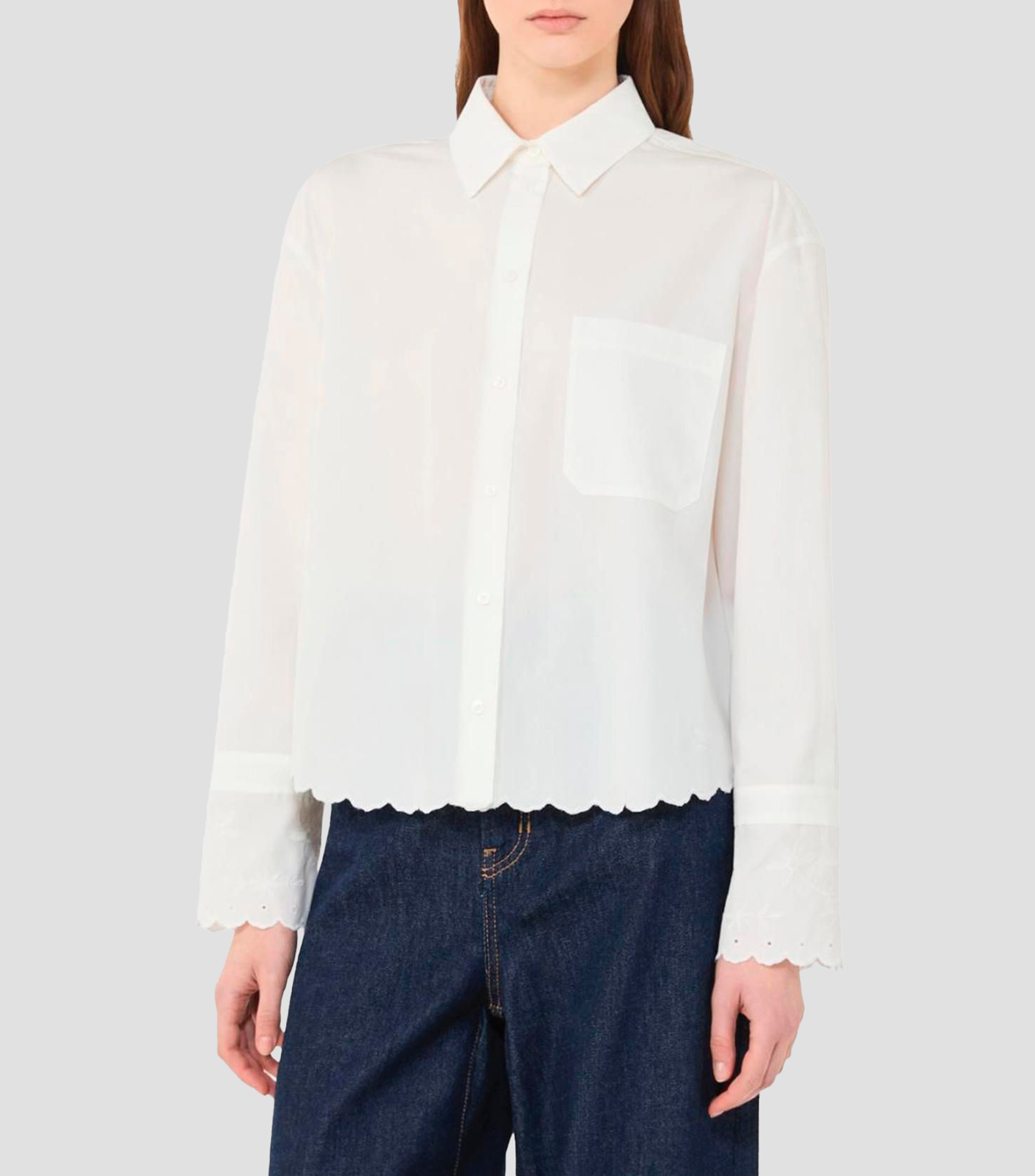 Camisa lisa manga larga Mujer