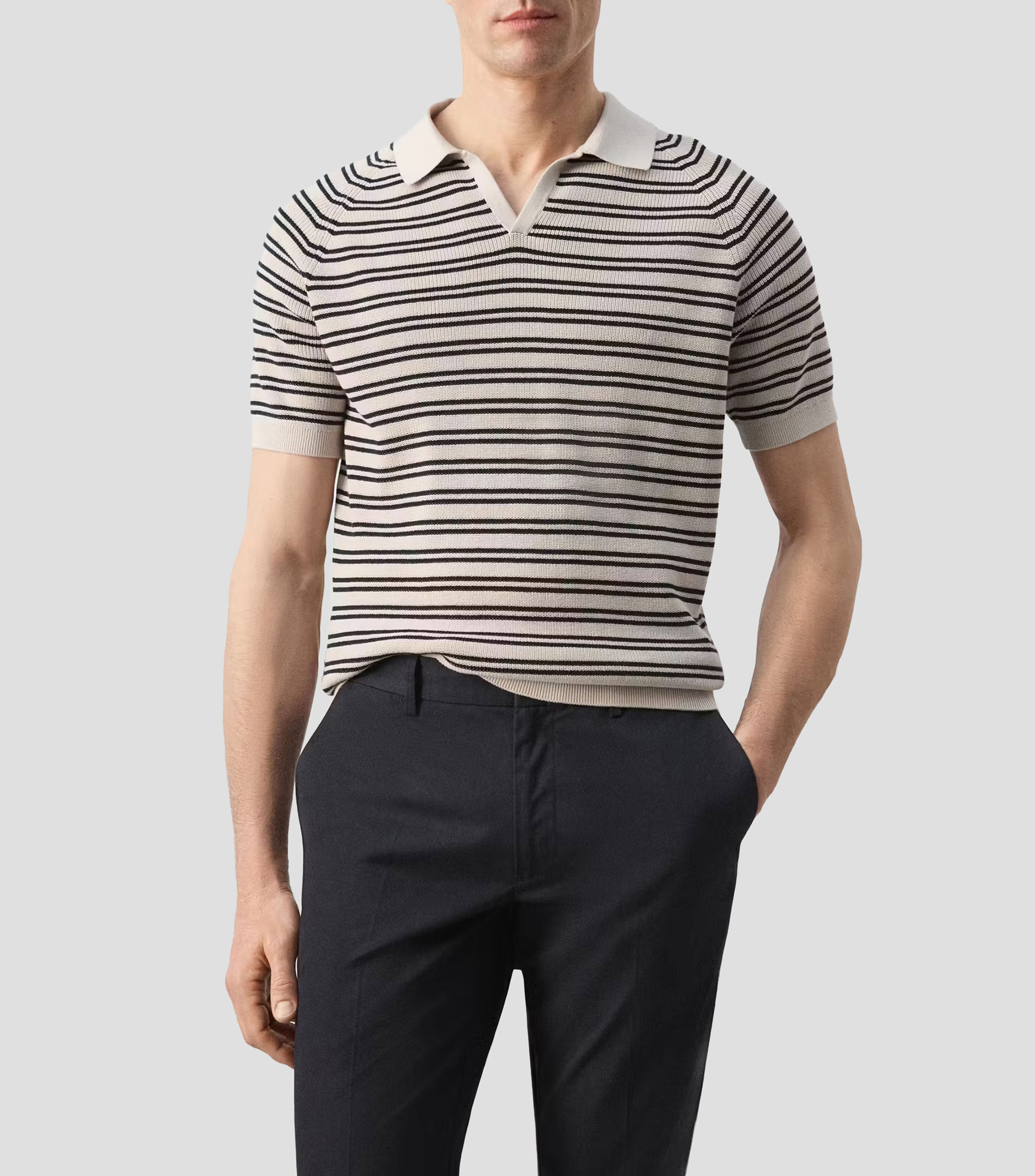 Playera polo manga corta rayas Hombre