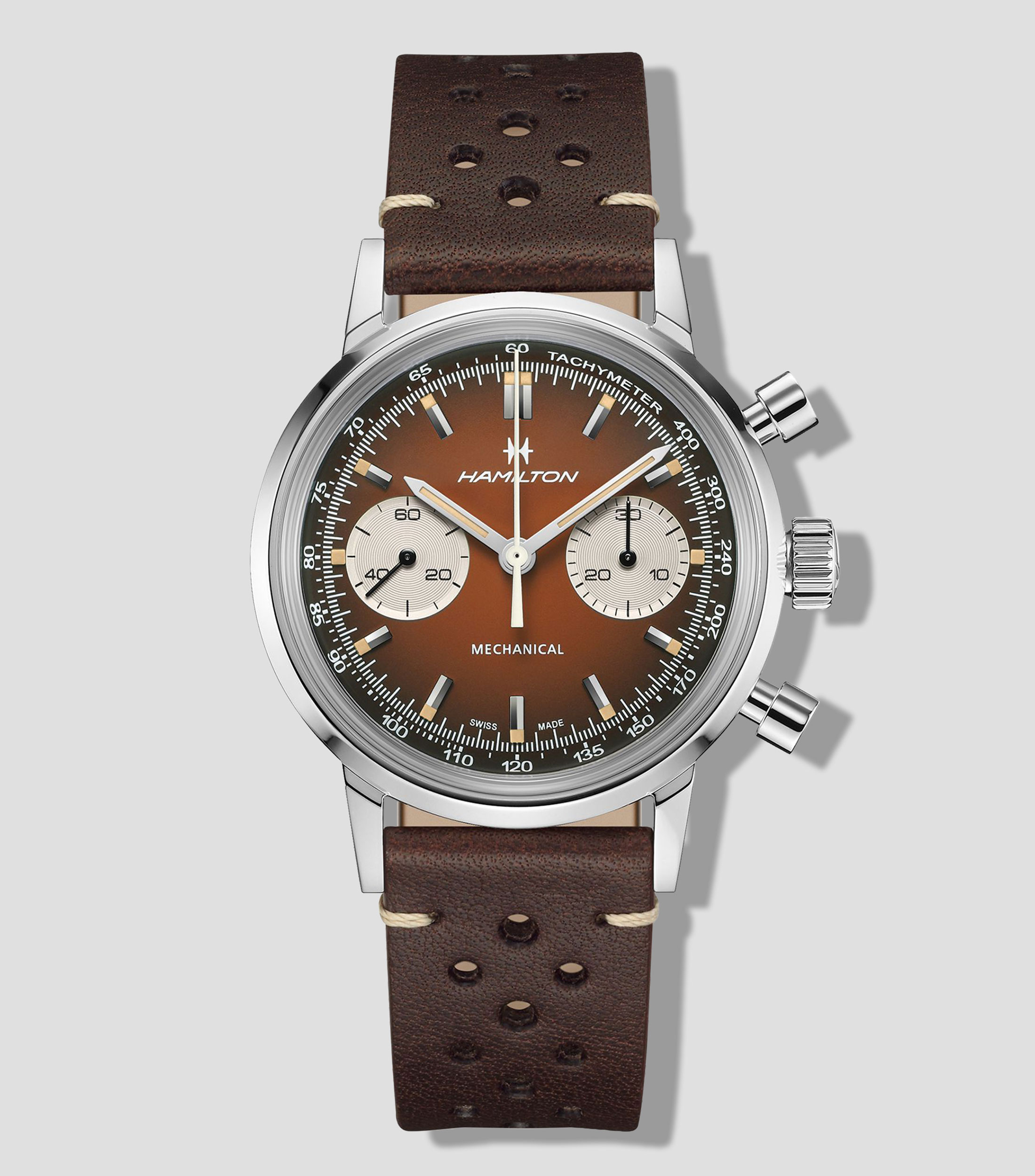 Reloj para Hombre American Classic Chronograph Casual Marrón, Plateado