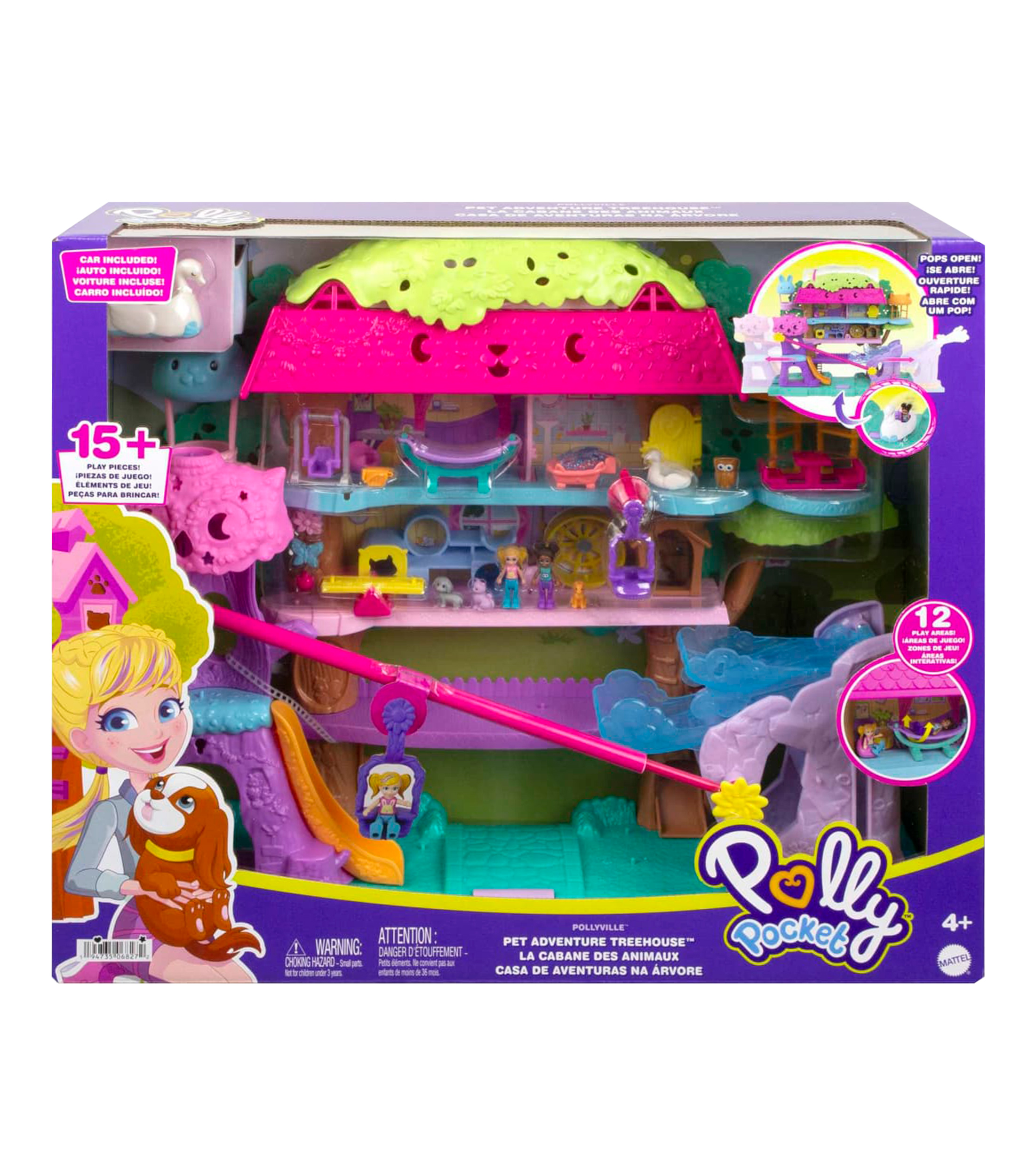Polly Pocket Pollyville Pet Adventure Treehouse Juego El Palacio de