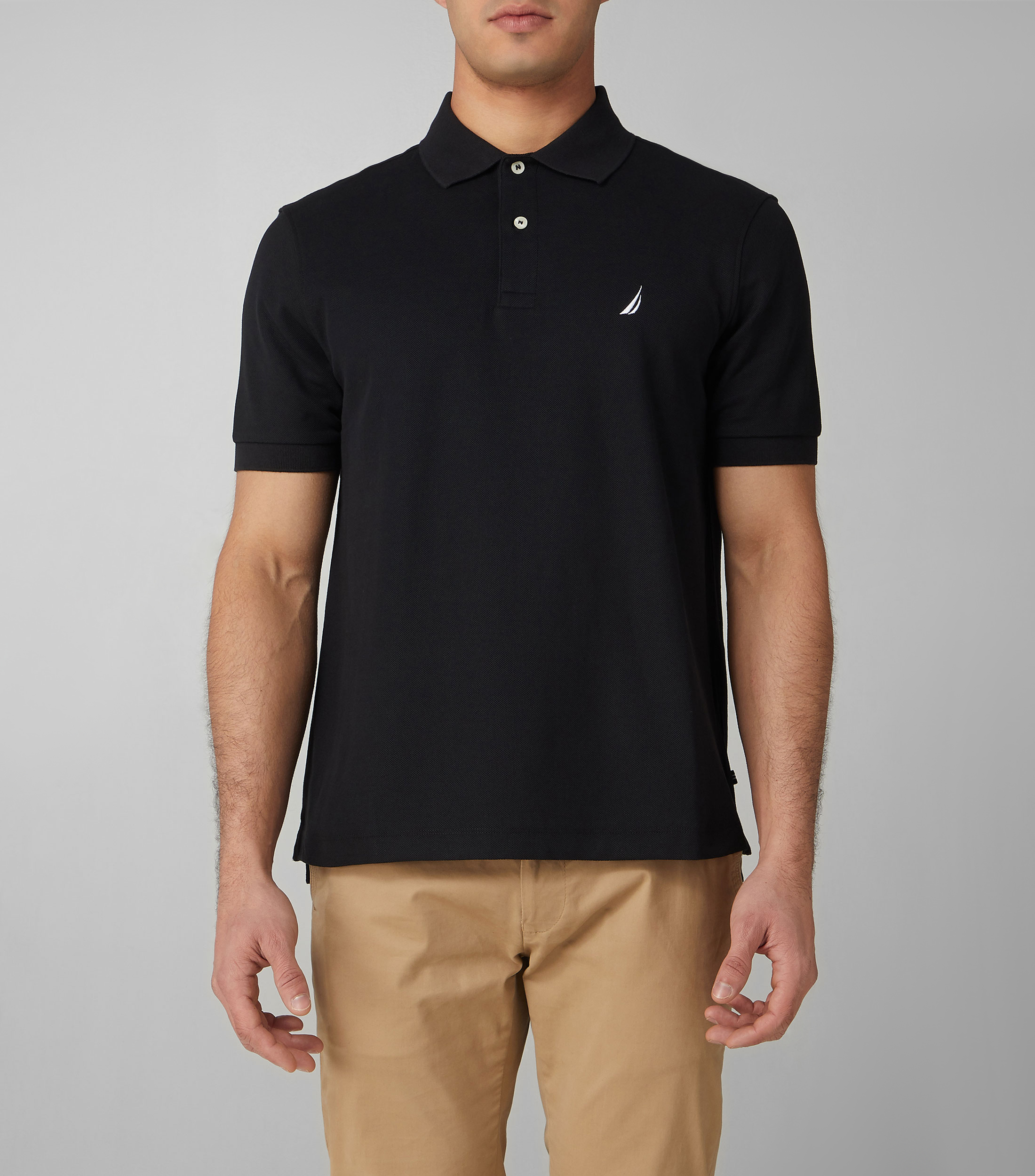 Playera Polo negra de manga corta Hombre