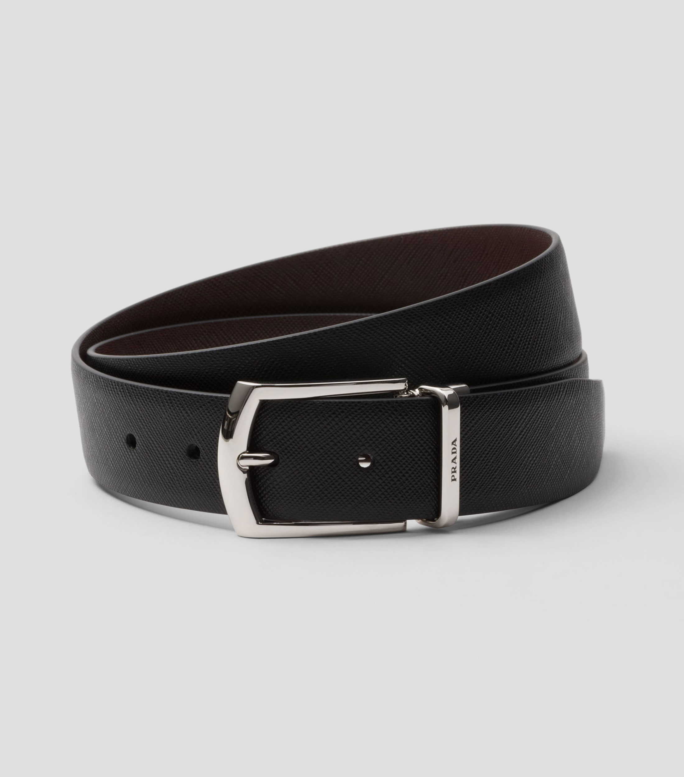 Cinturón reversible en piel Saffiano formal Hombre