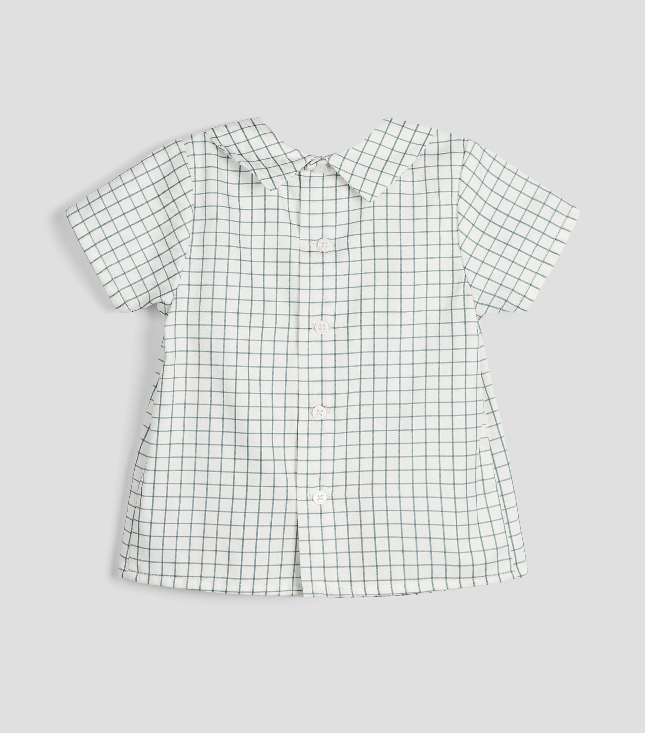 Camisa con cuadros manga corta Bebé