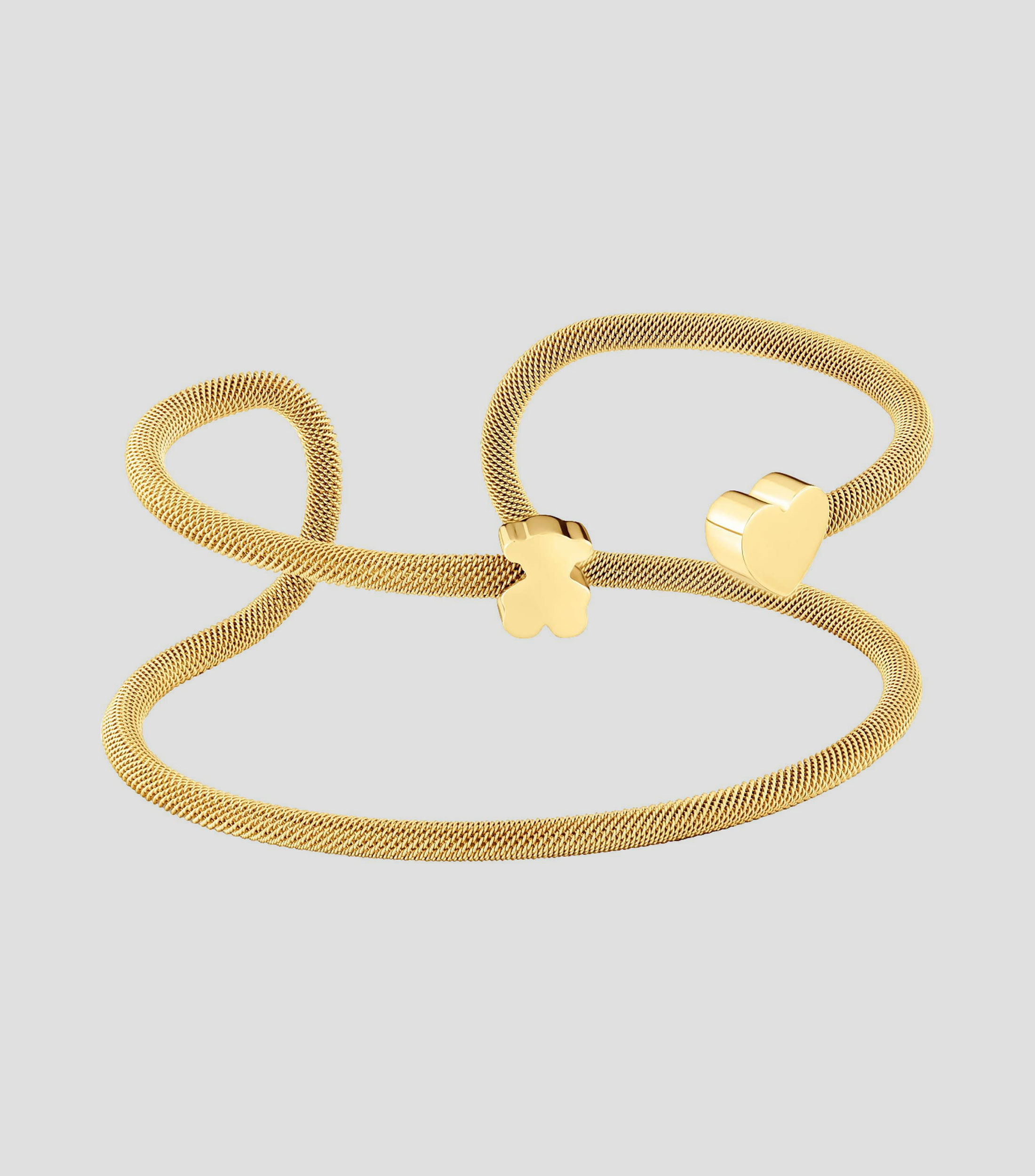 Pulsera envolvente doble en plata Icon Mesh Mujer