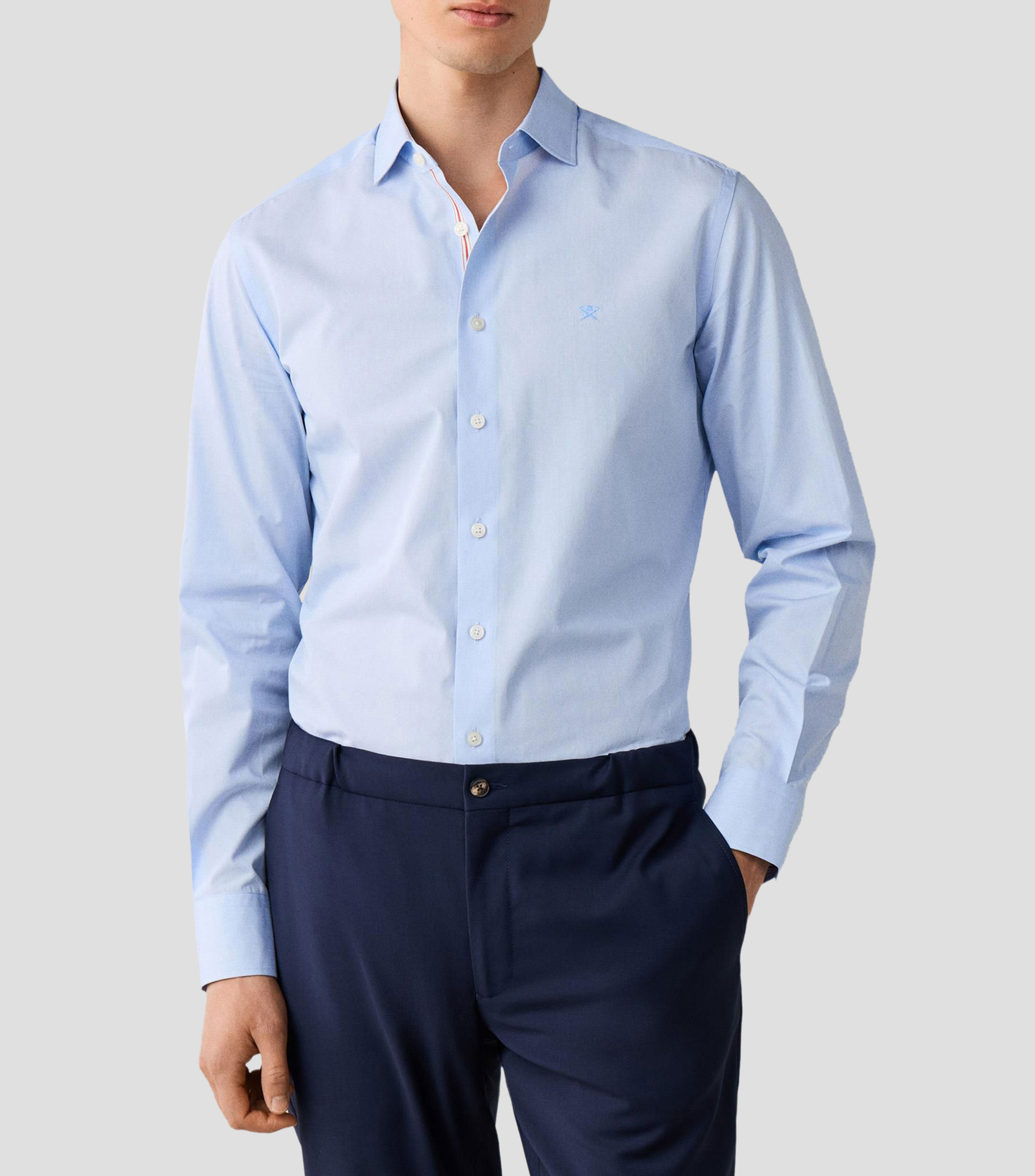Camisa lisa manga larga Hombre