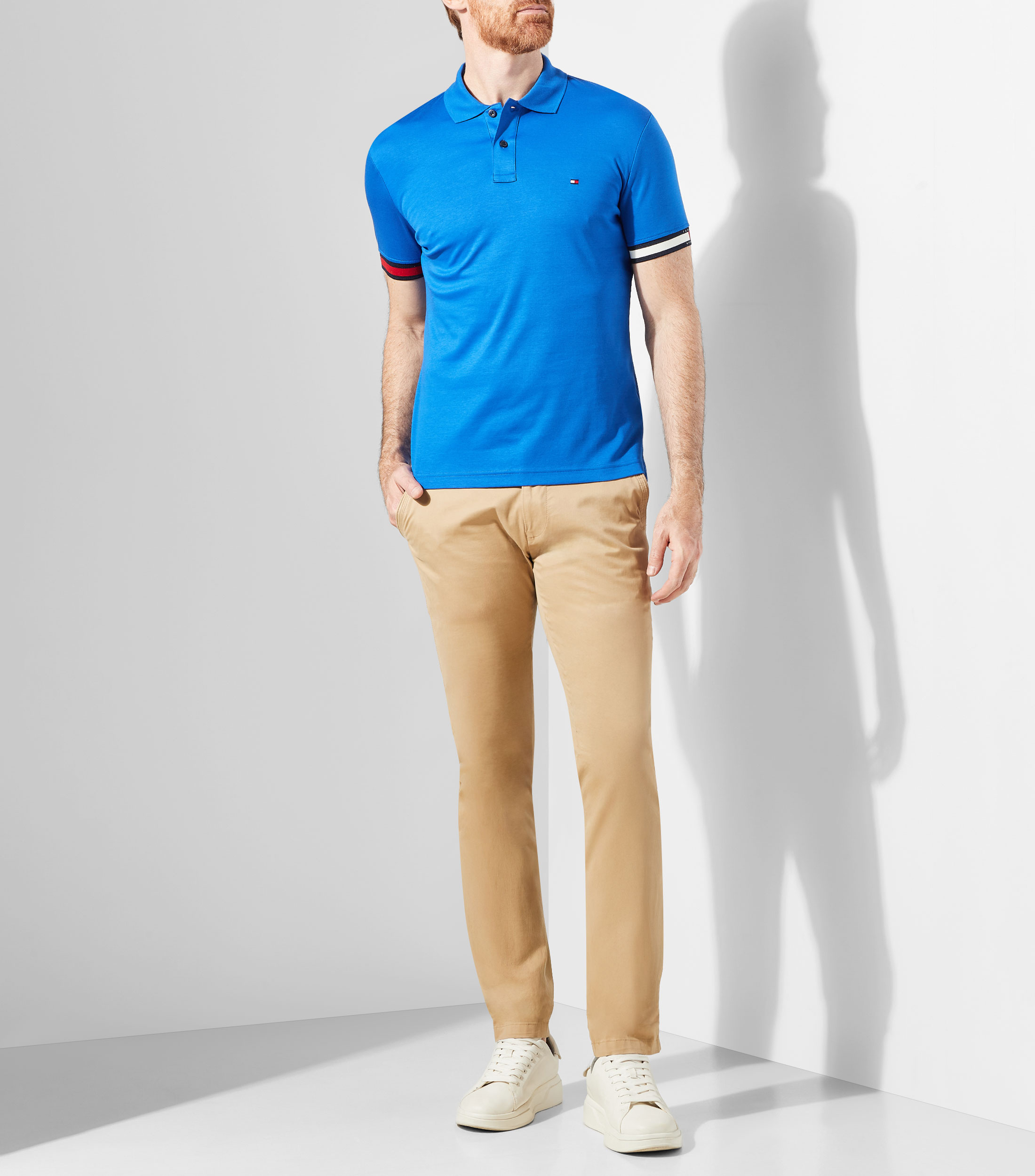 Playera tipo polo manga corta lisa Hombre