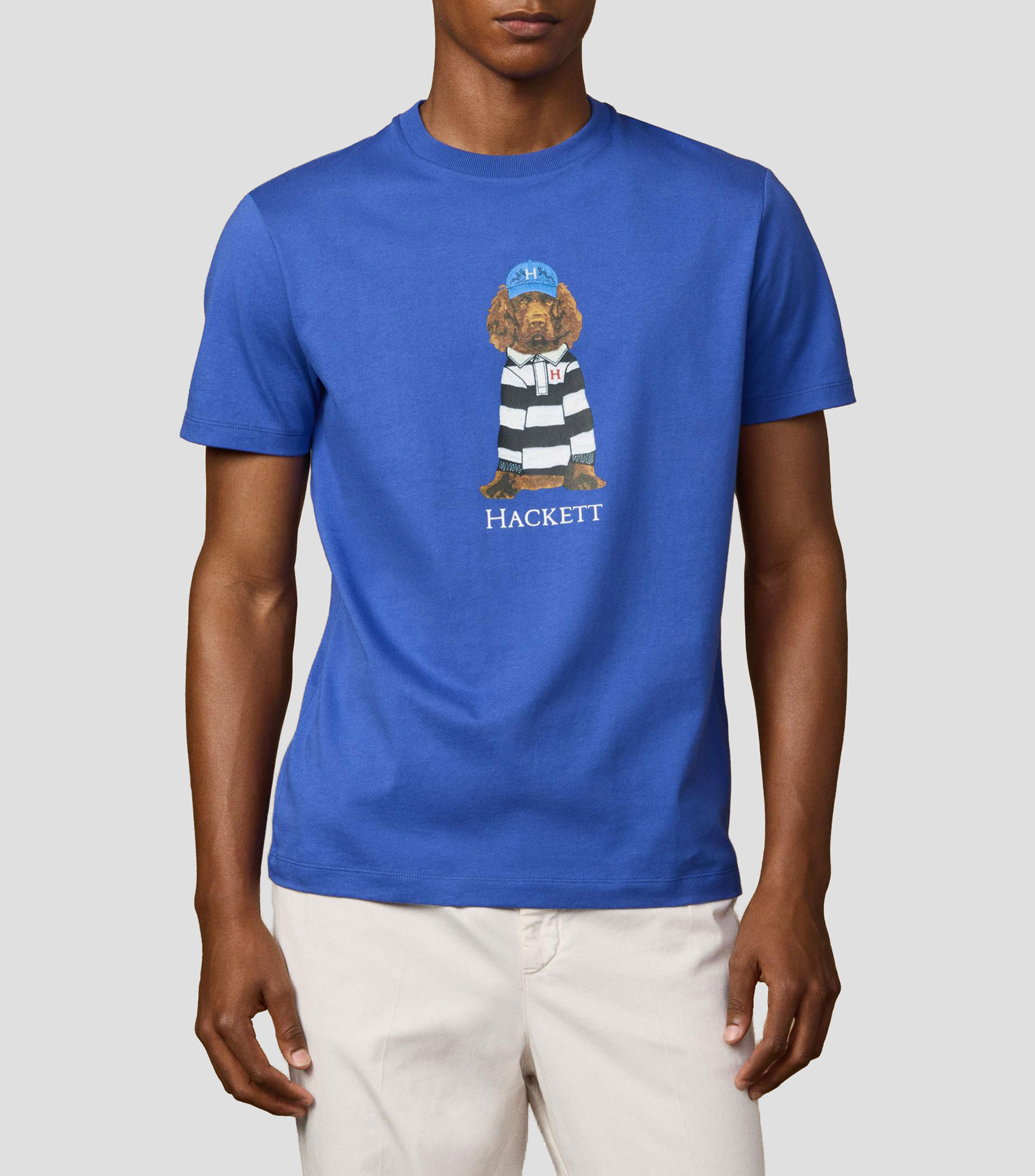 Playera cuello redondo manga corta con estampado Hombre