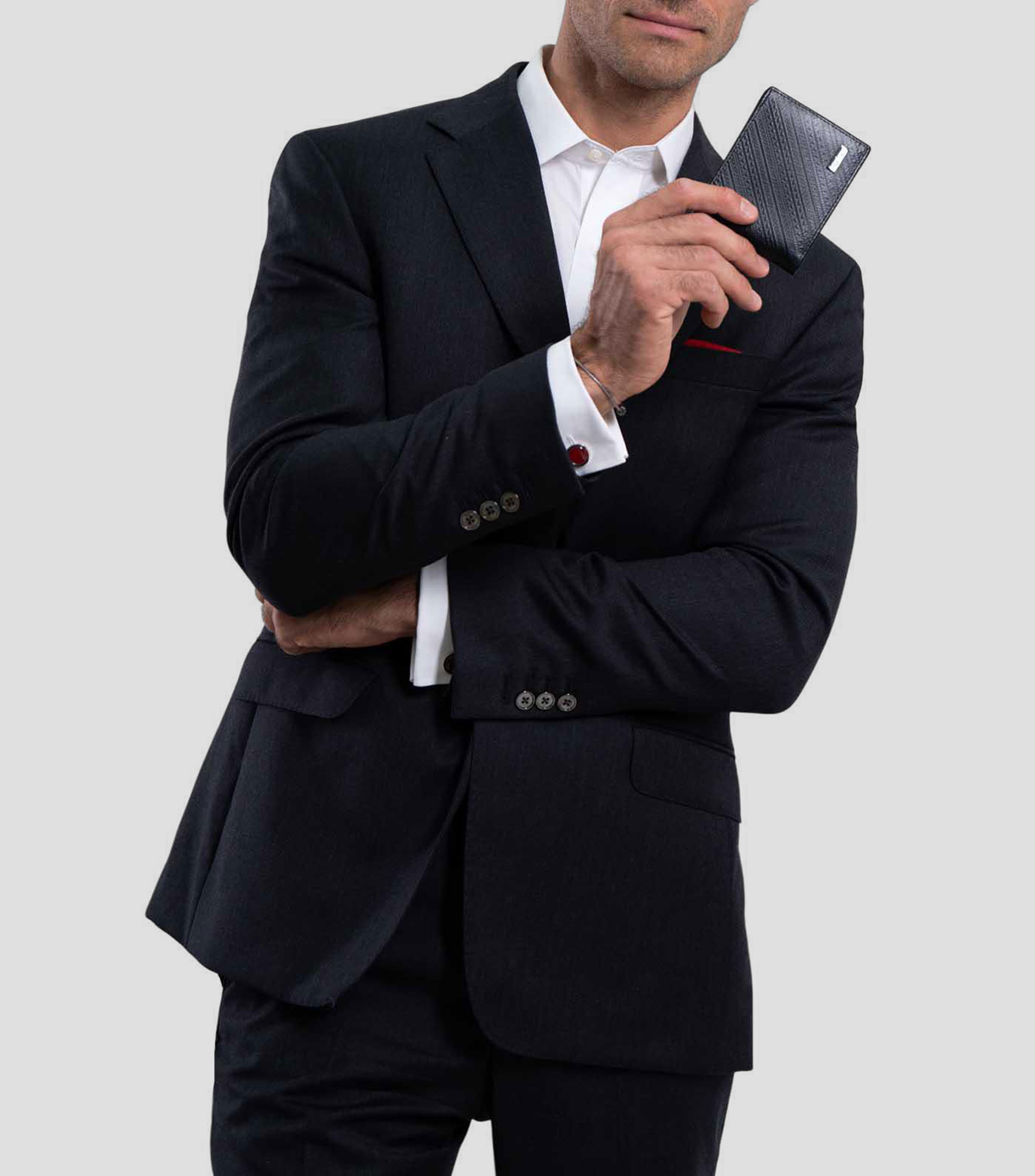 Cartera bifold en piel fantasía Hombre