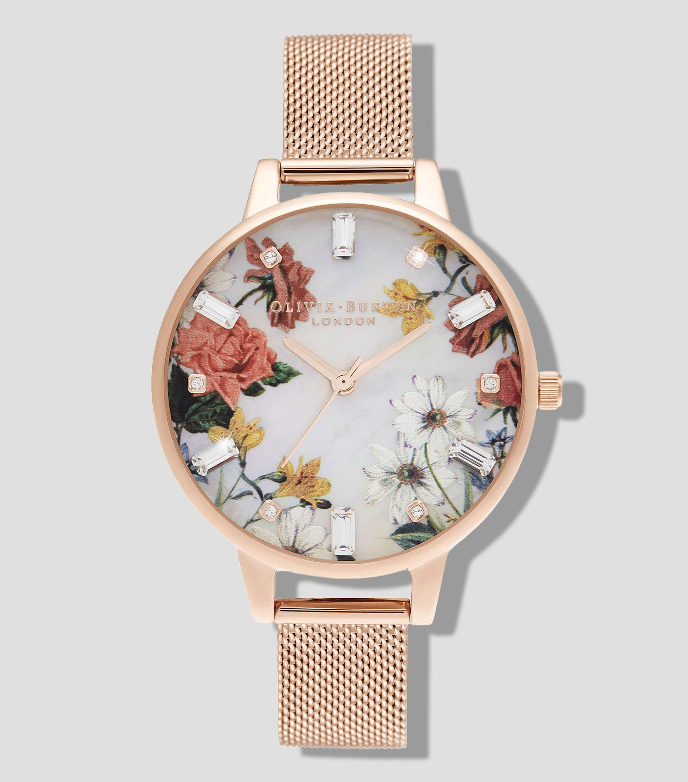 Reloj para Mujer Sparkle Floral Casual Dorado