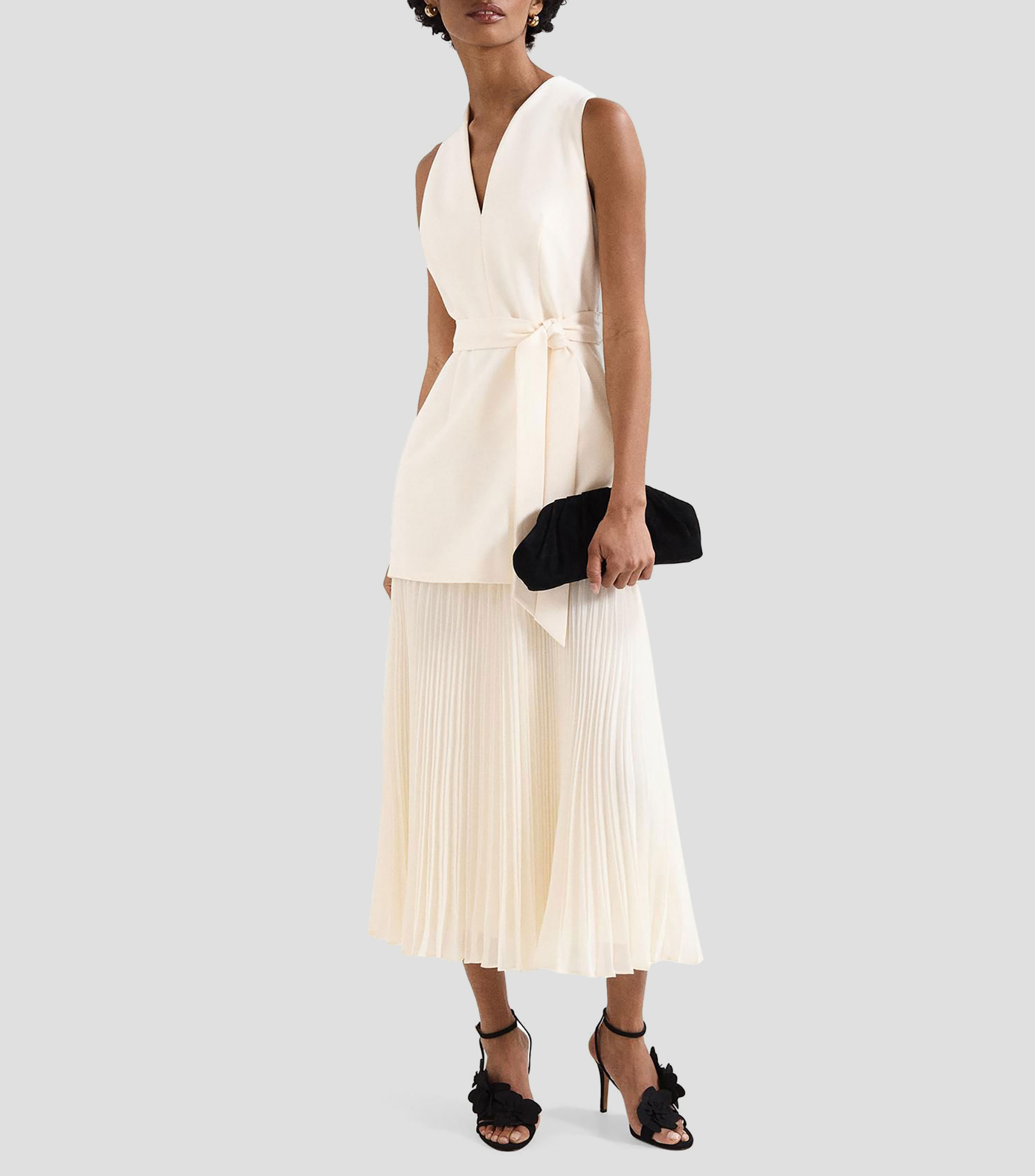 Vestido midi liso Mujer