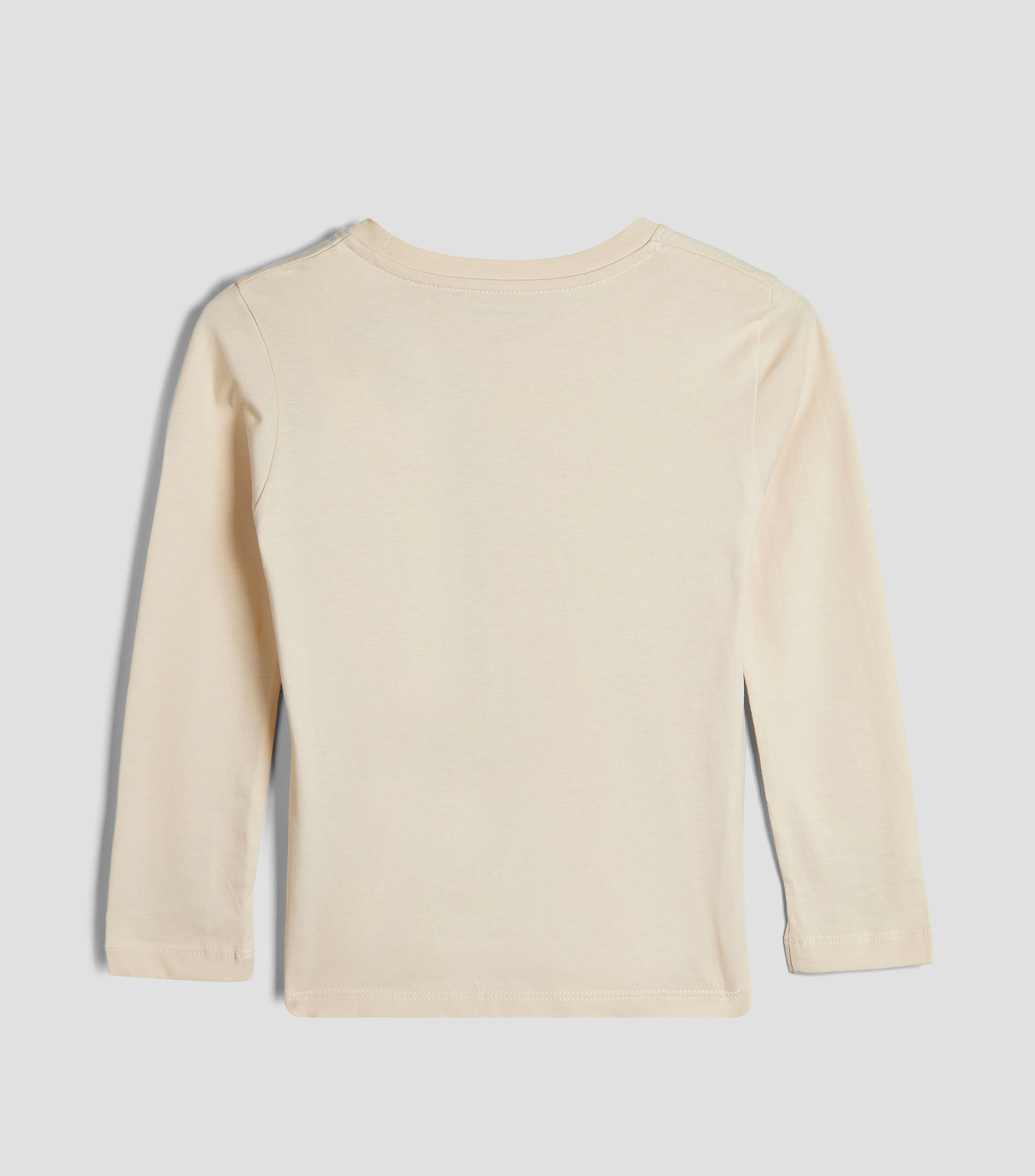 Playera cuello redondo manga larga lisa con bolsillo Niño