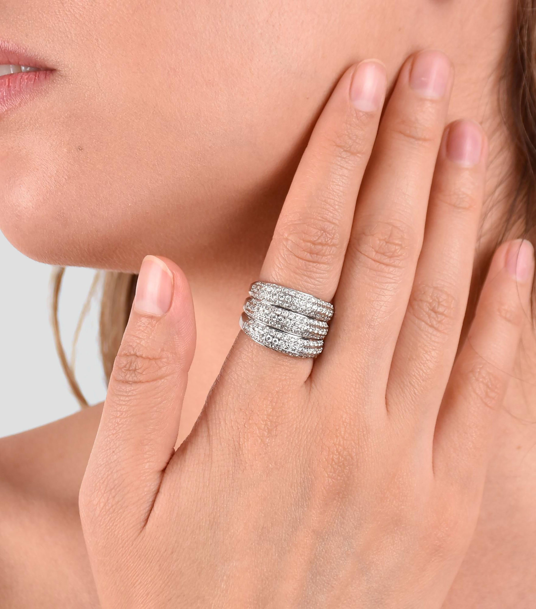 Set de 3 Anillos con Diamante Mujer