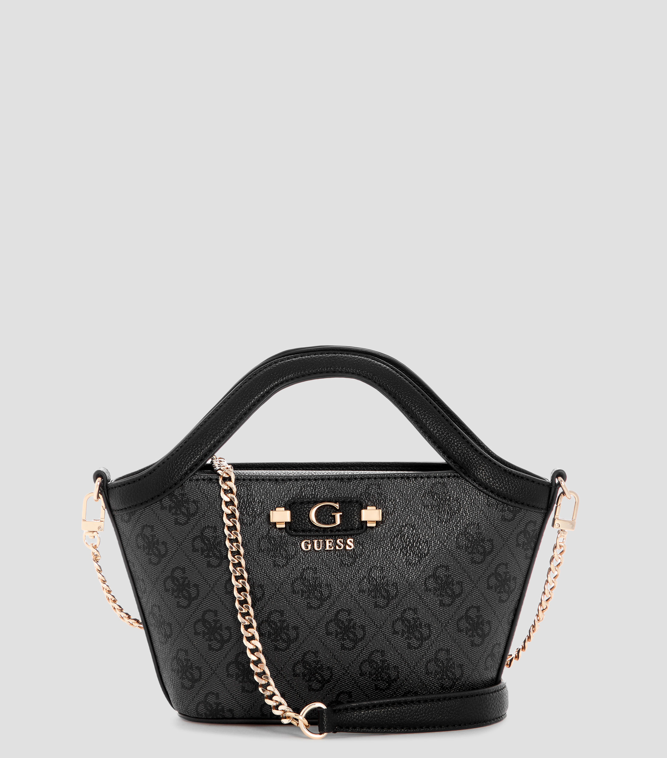 Bolsa tote negra estampada Mujer