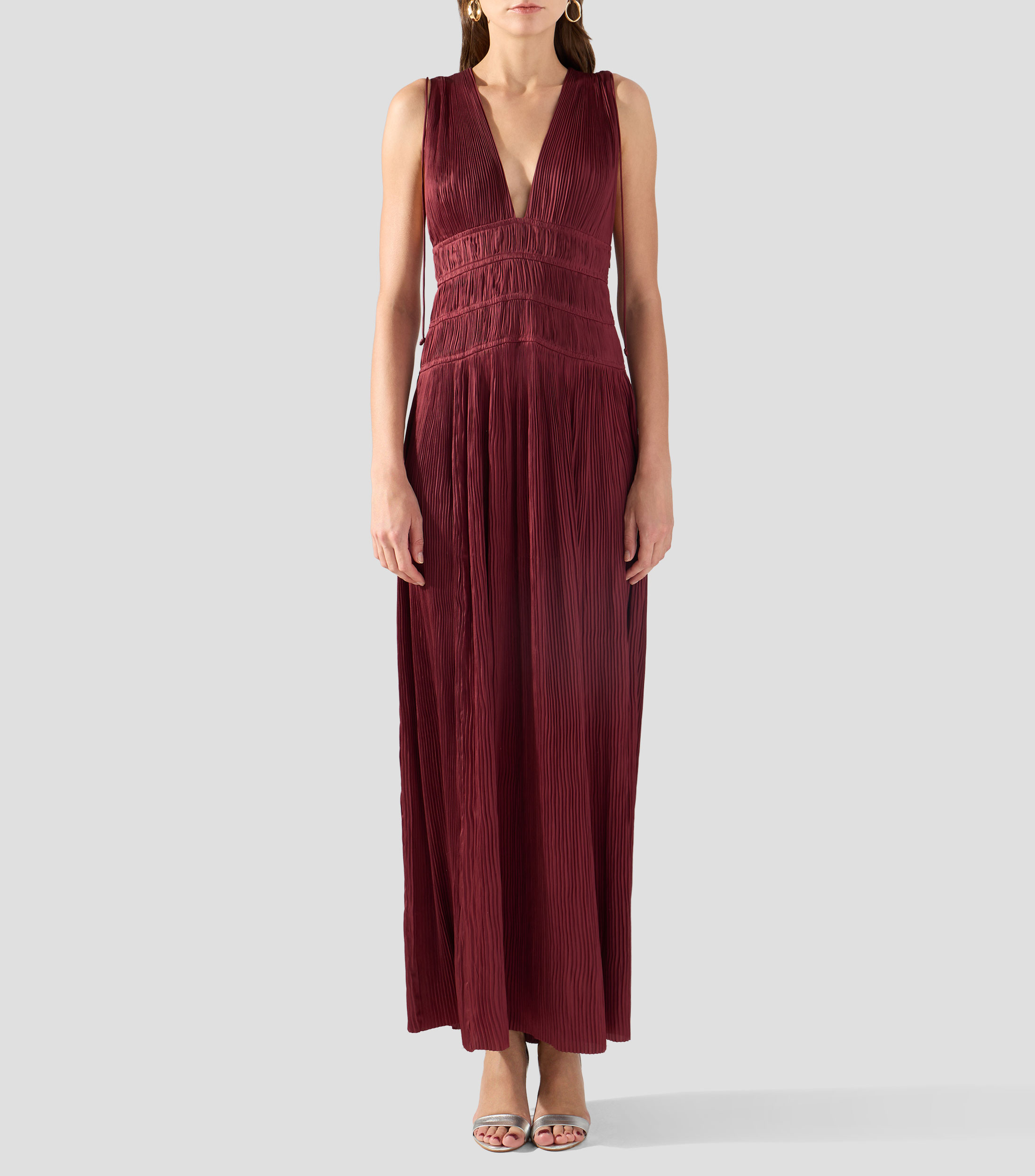 Vestido largo liso Mujer