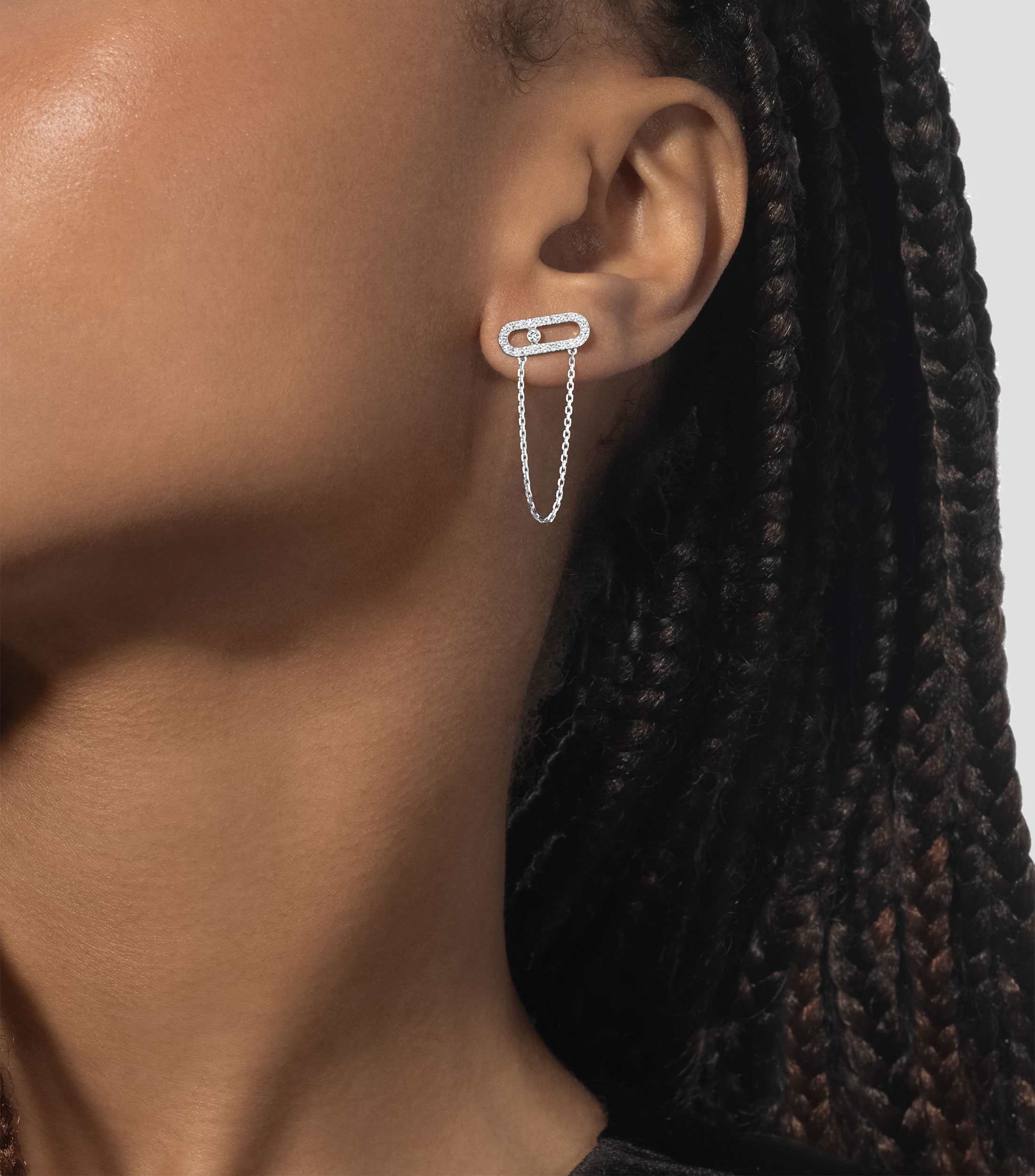 Aretes en Oro blanco con diamantes Move Uno Mujer