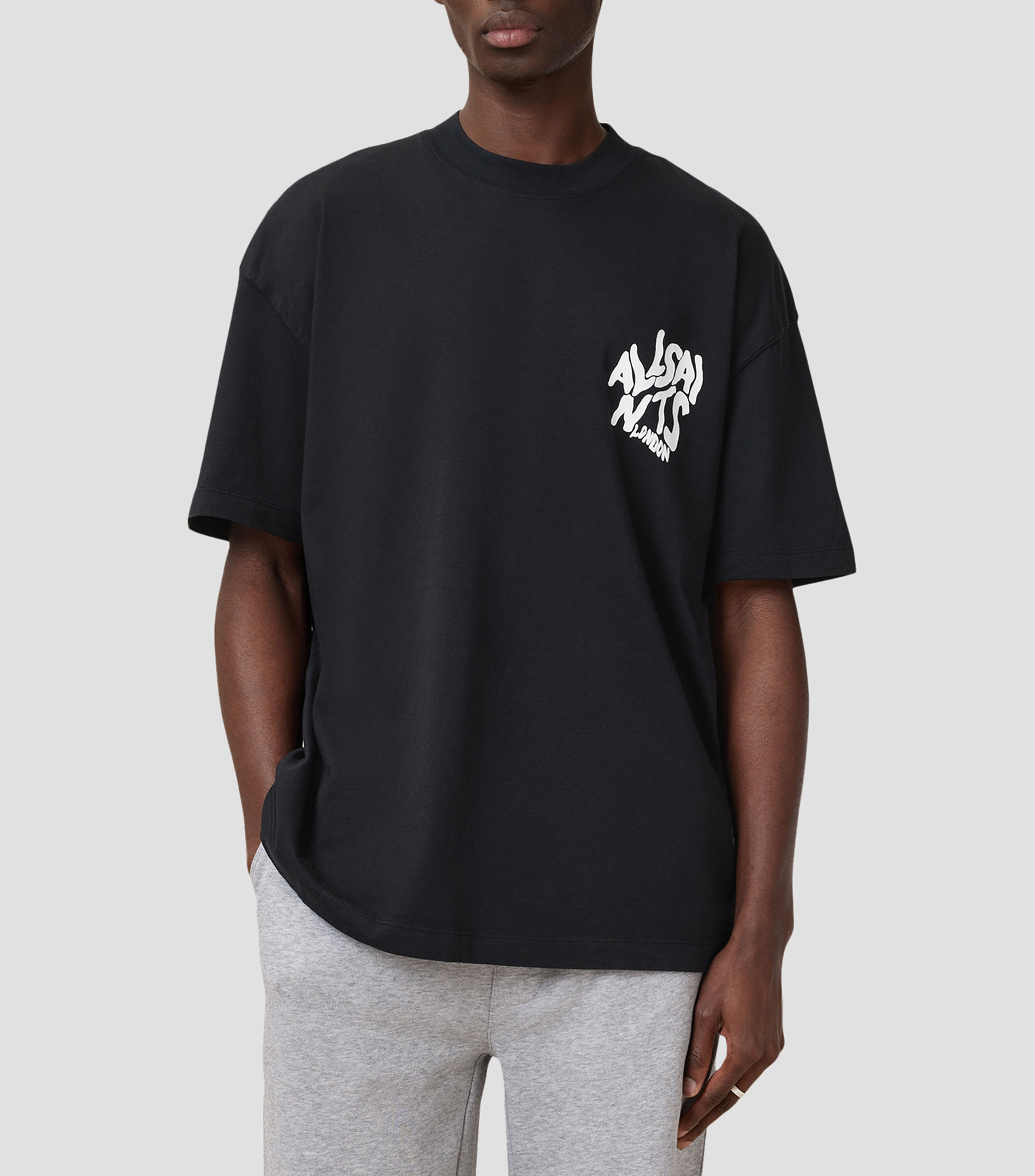 Playera de cuello redondo con manga corta estampada Hombre