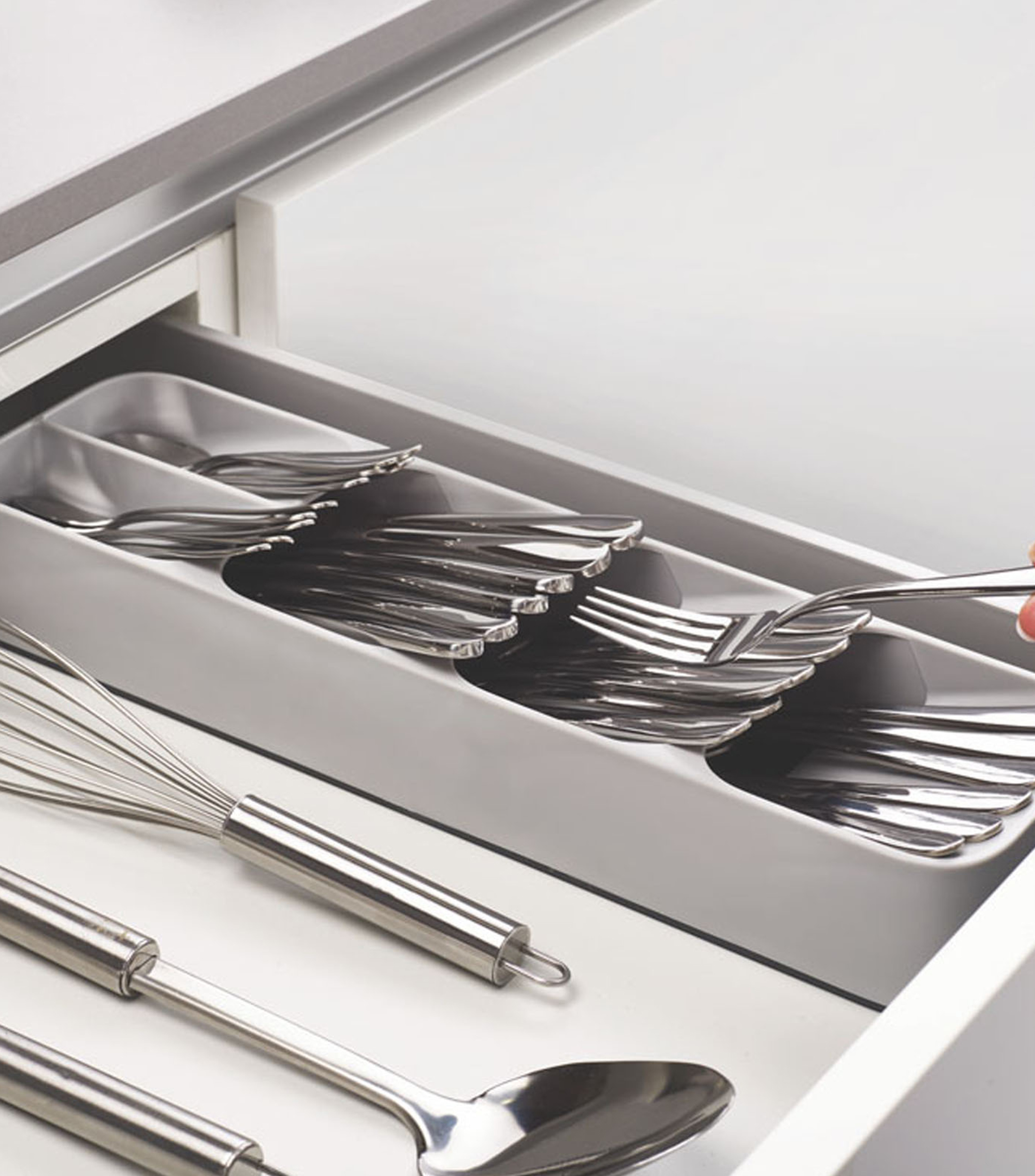 Organizador para cubiertos gris