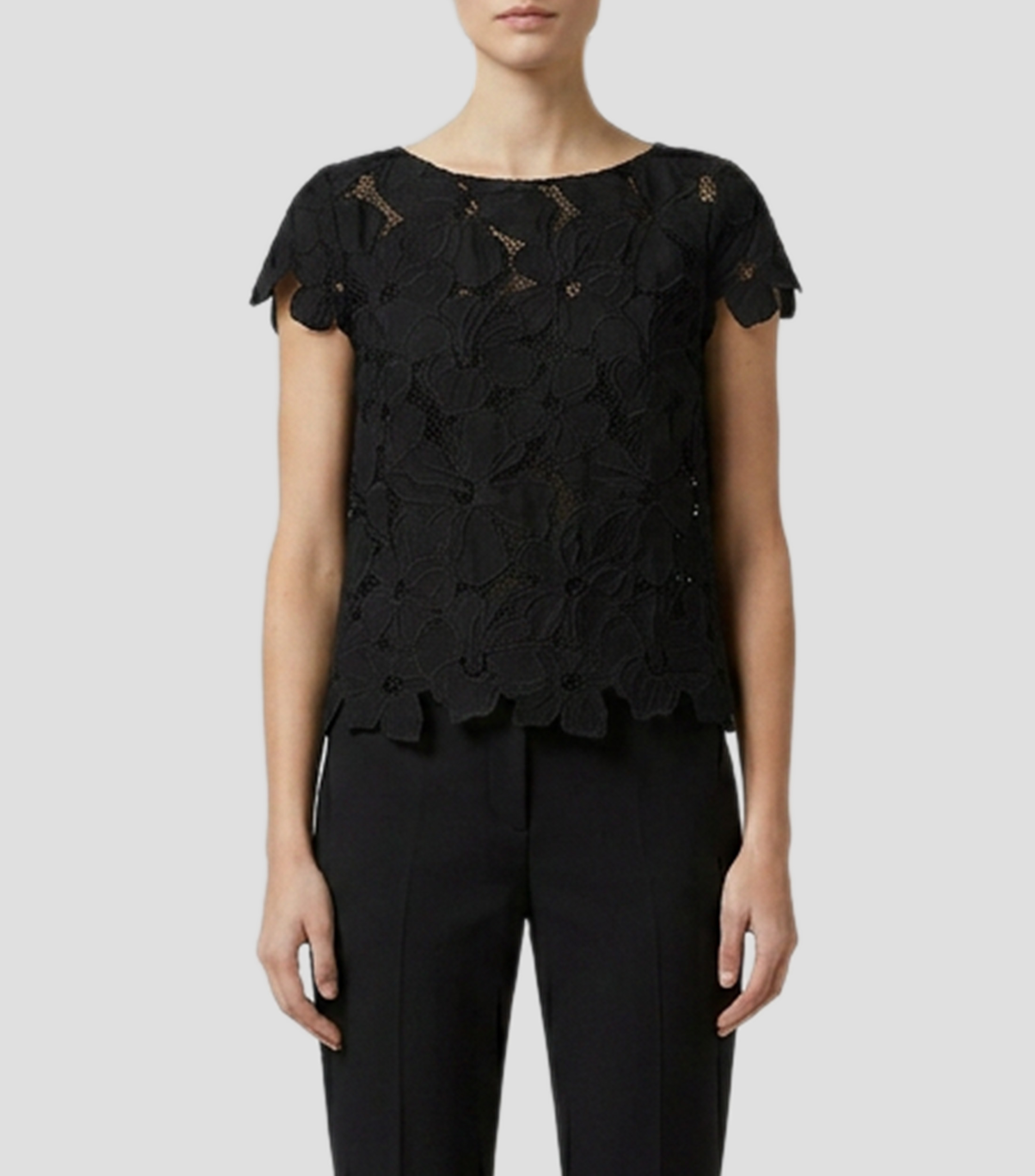 Top cuello barco manga corta fantasía Mujer
