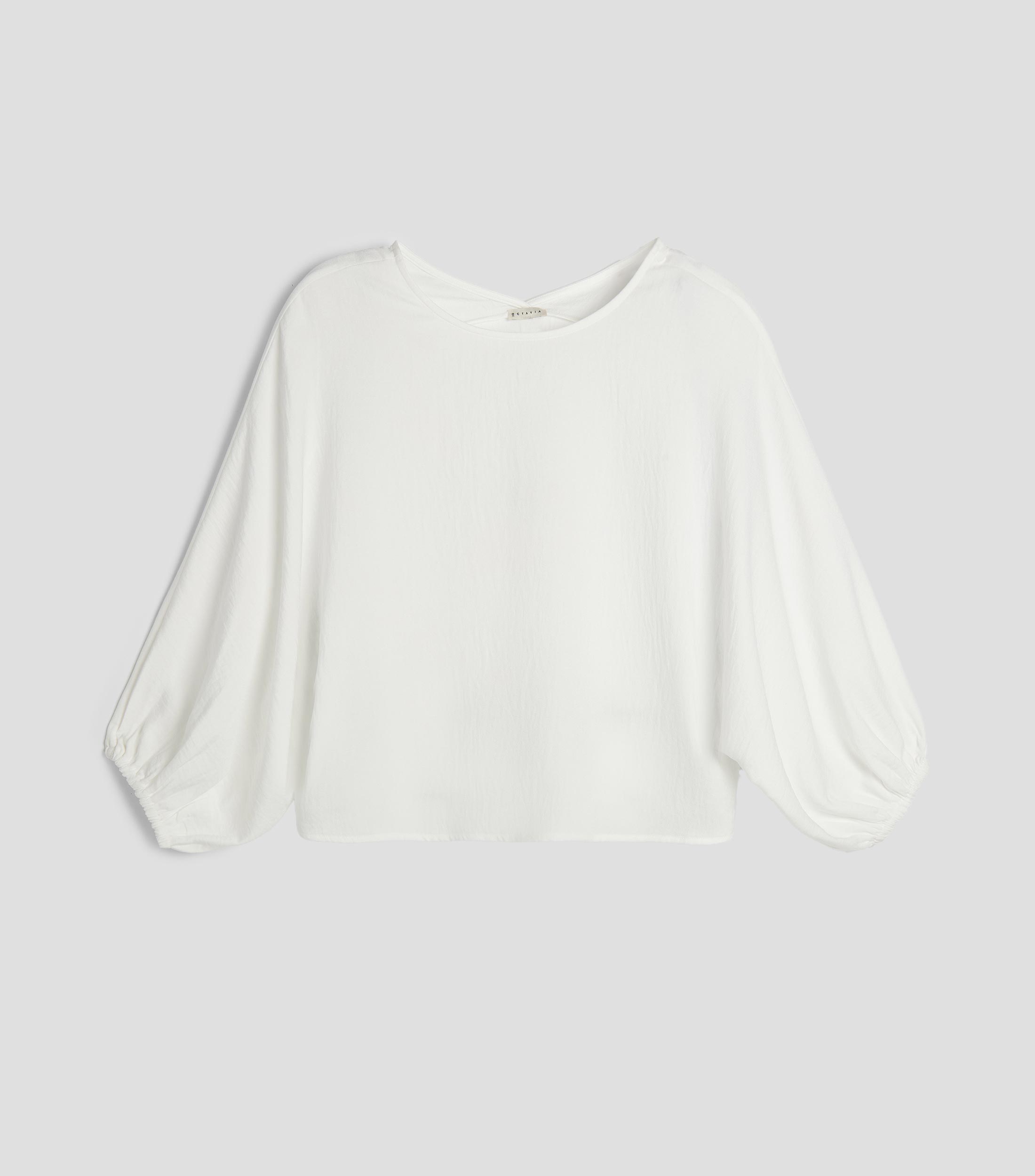 Blusa lisa manga 3/4 Mujer