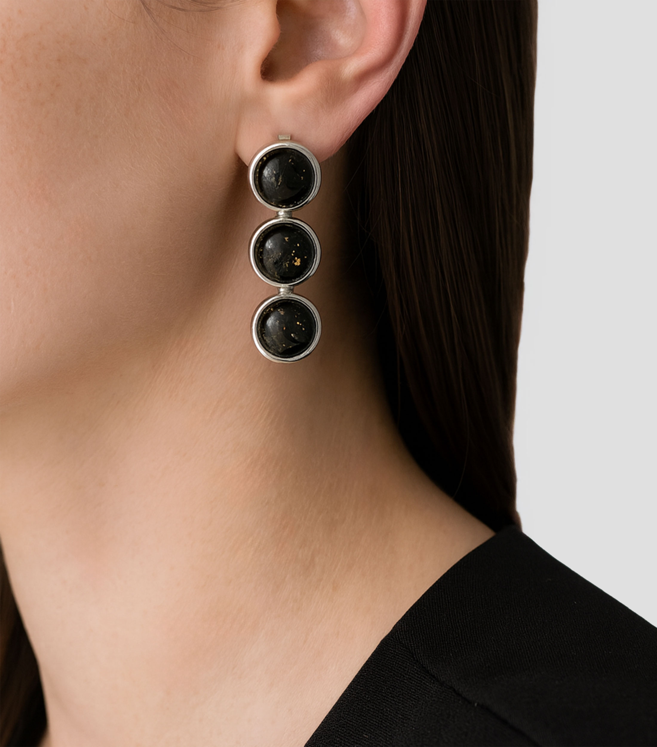 Aretes en plata .925 con ámbar báltico Mujer