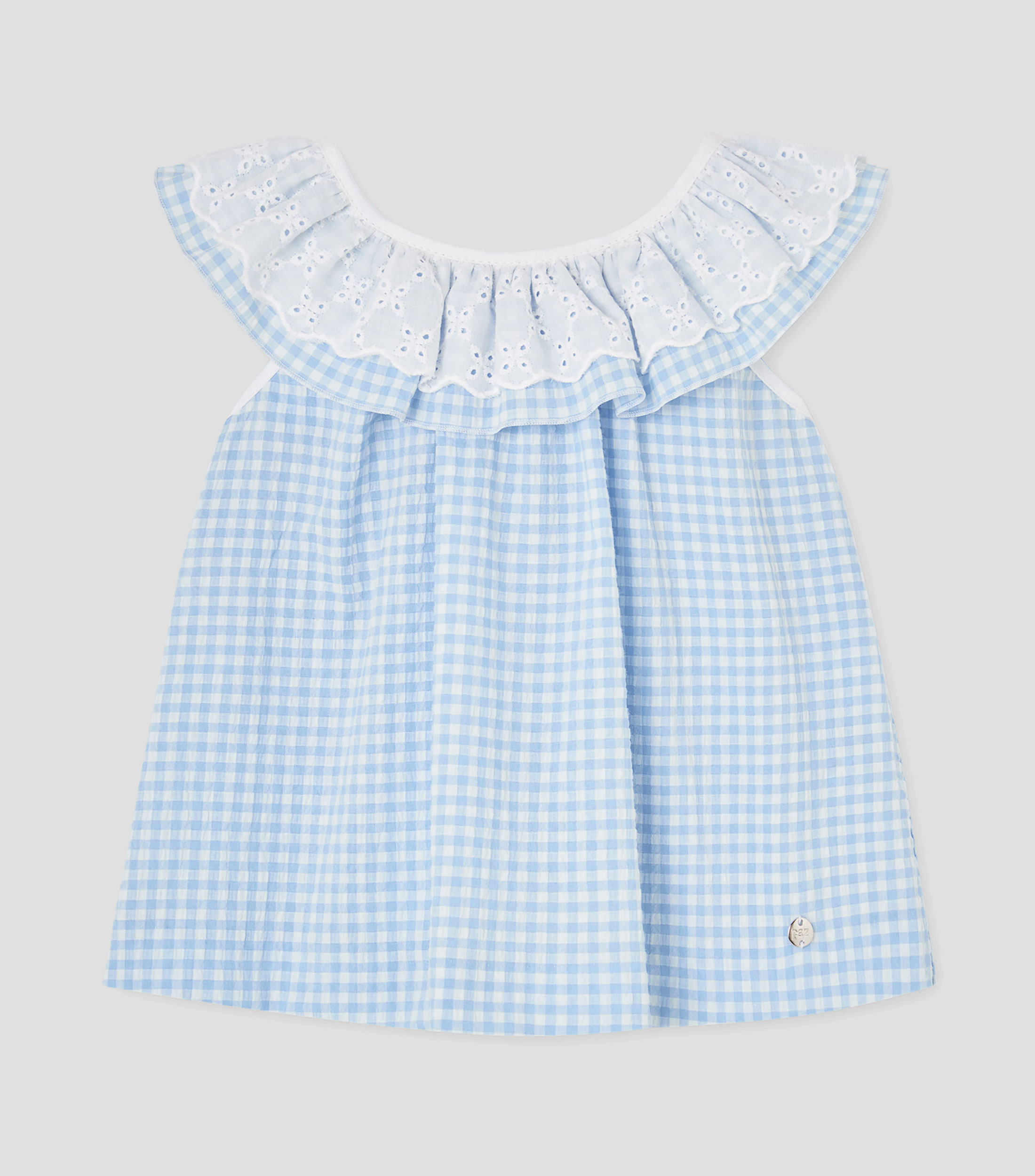 Blusa de cuadros sin mangas Niña