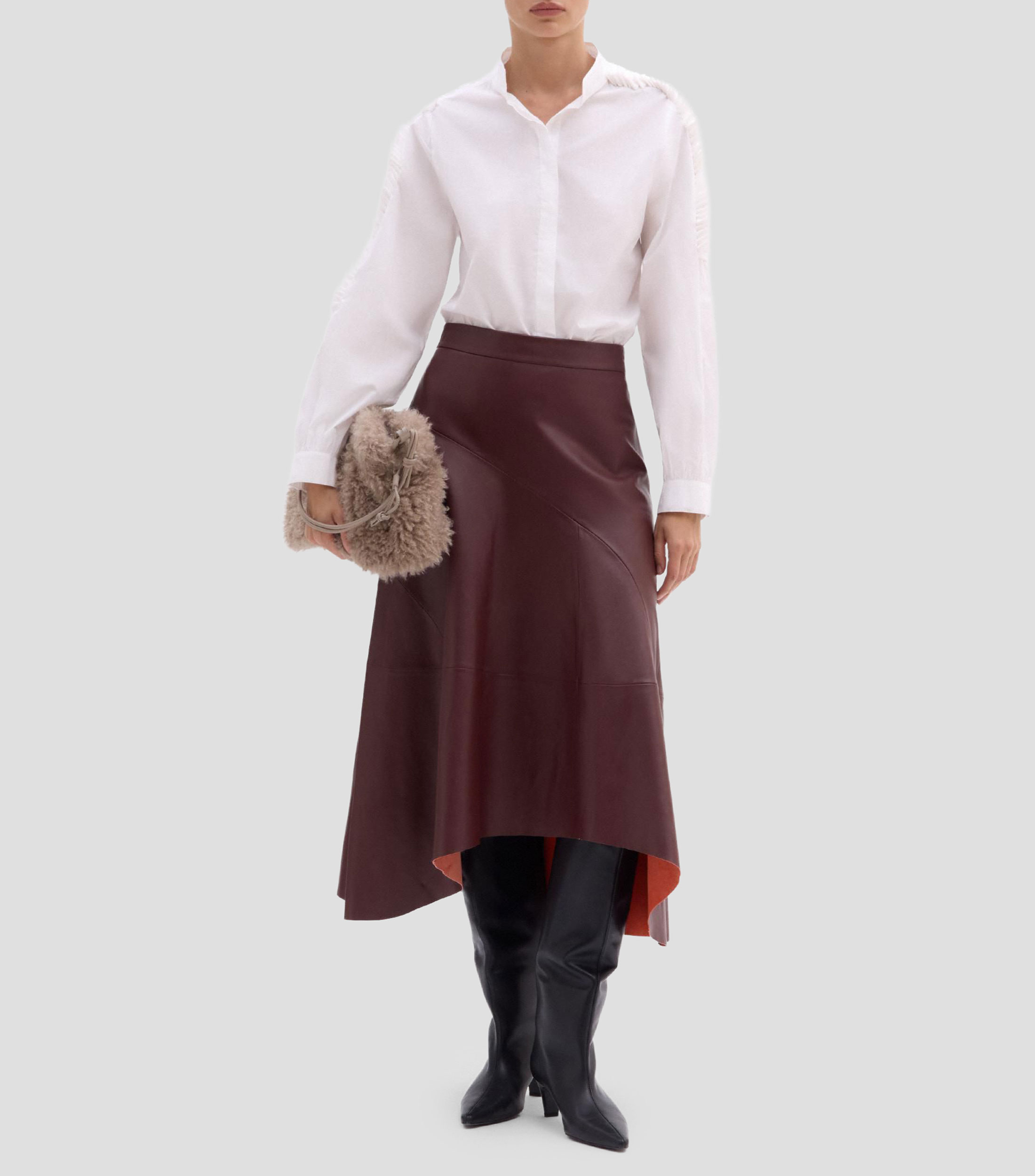 Blusa lisa de manga larga Mujer