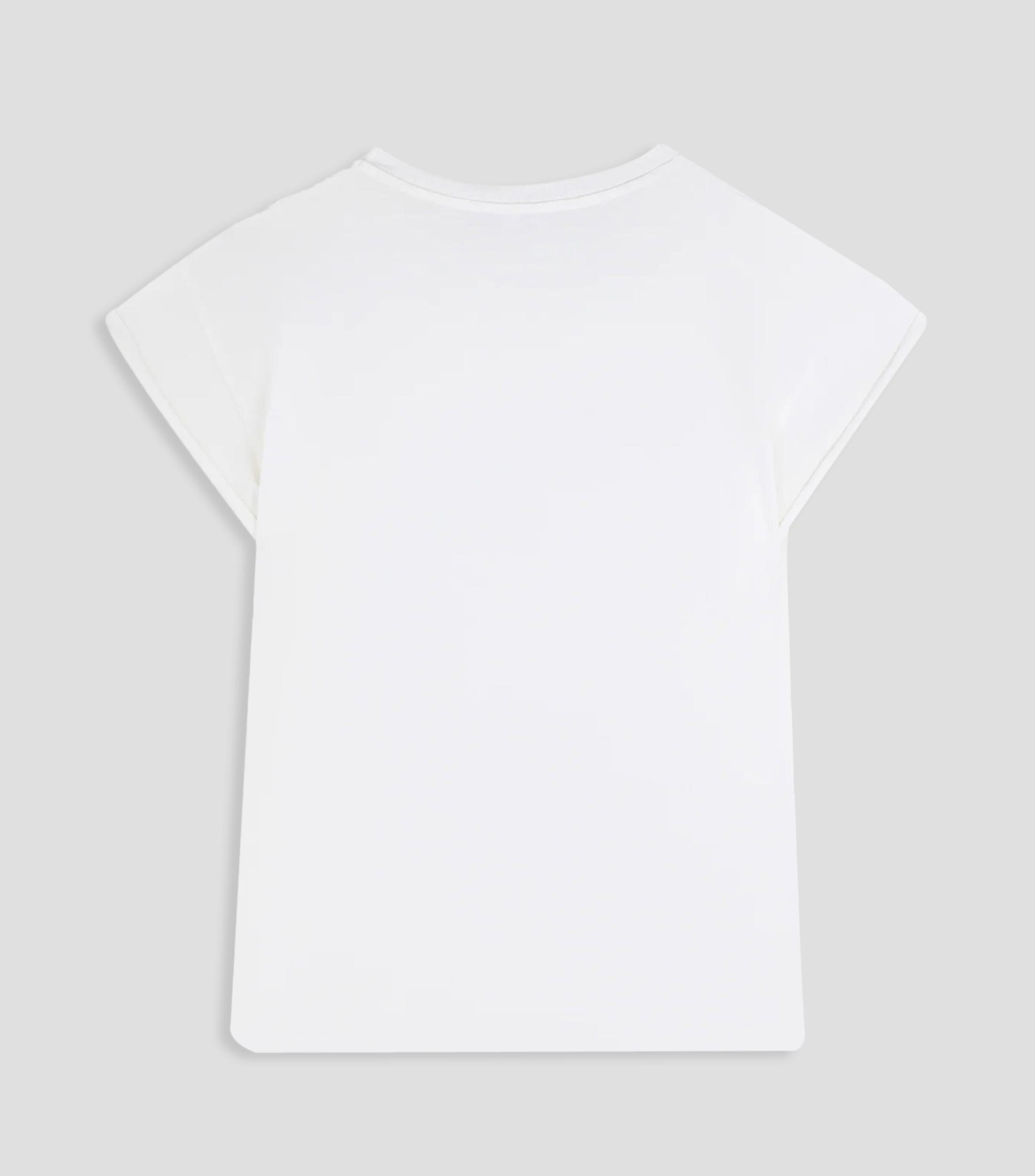 Playera de cuello redondo con manga corta lisa Mujer