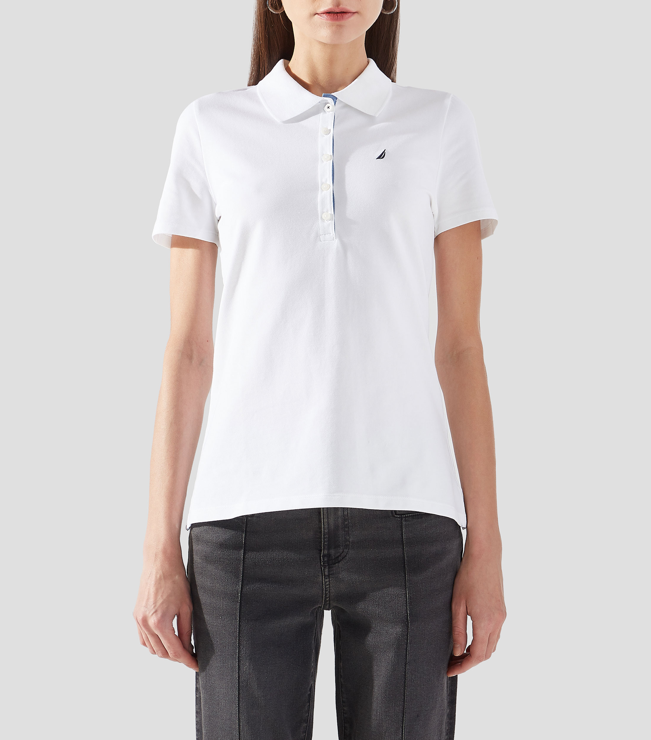 Playera tipo Polo manga corta lisa Mujer