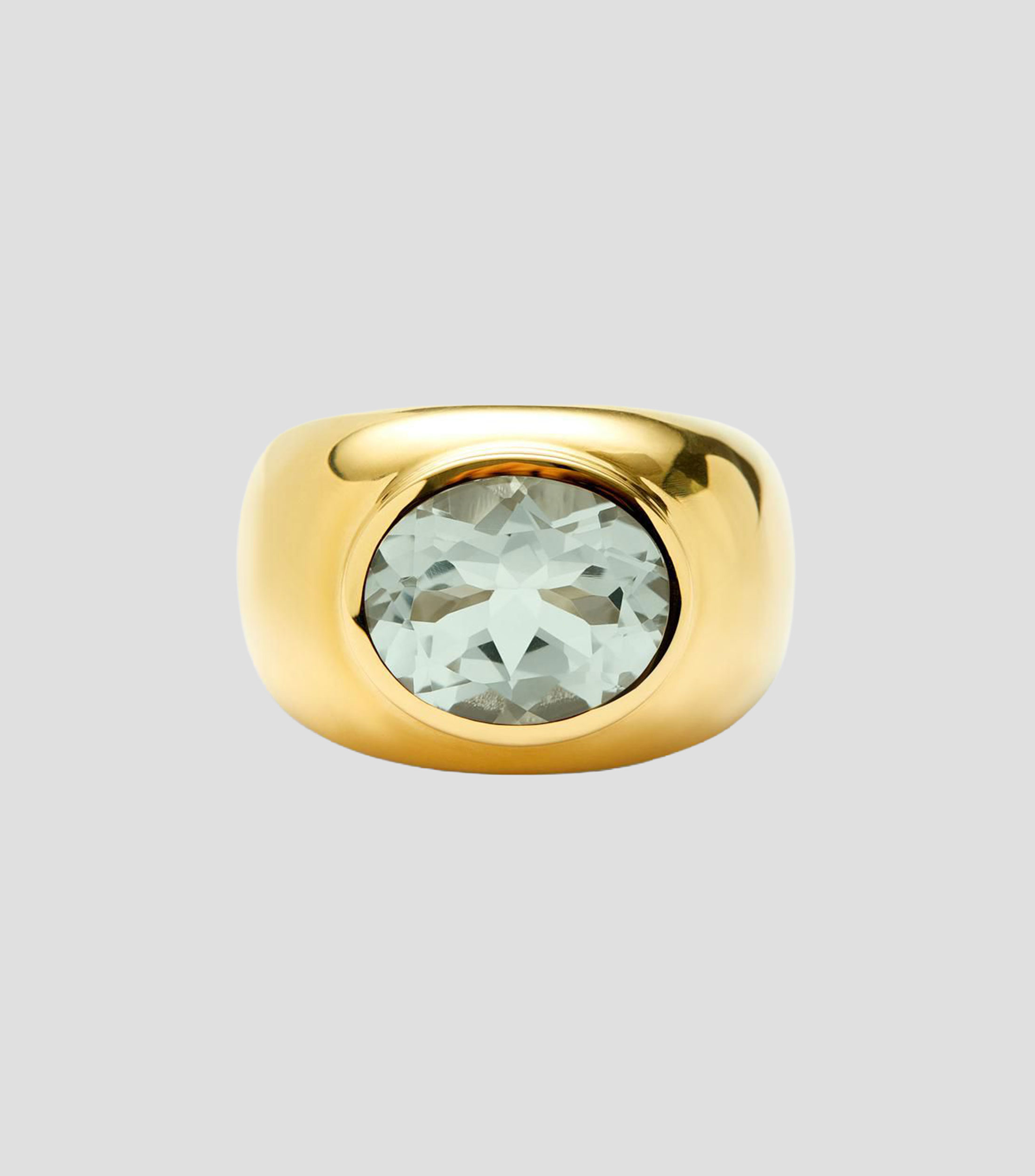 Anillo en oro amarillo de 18 kilates con amatista Mujer