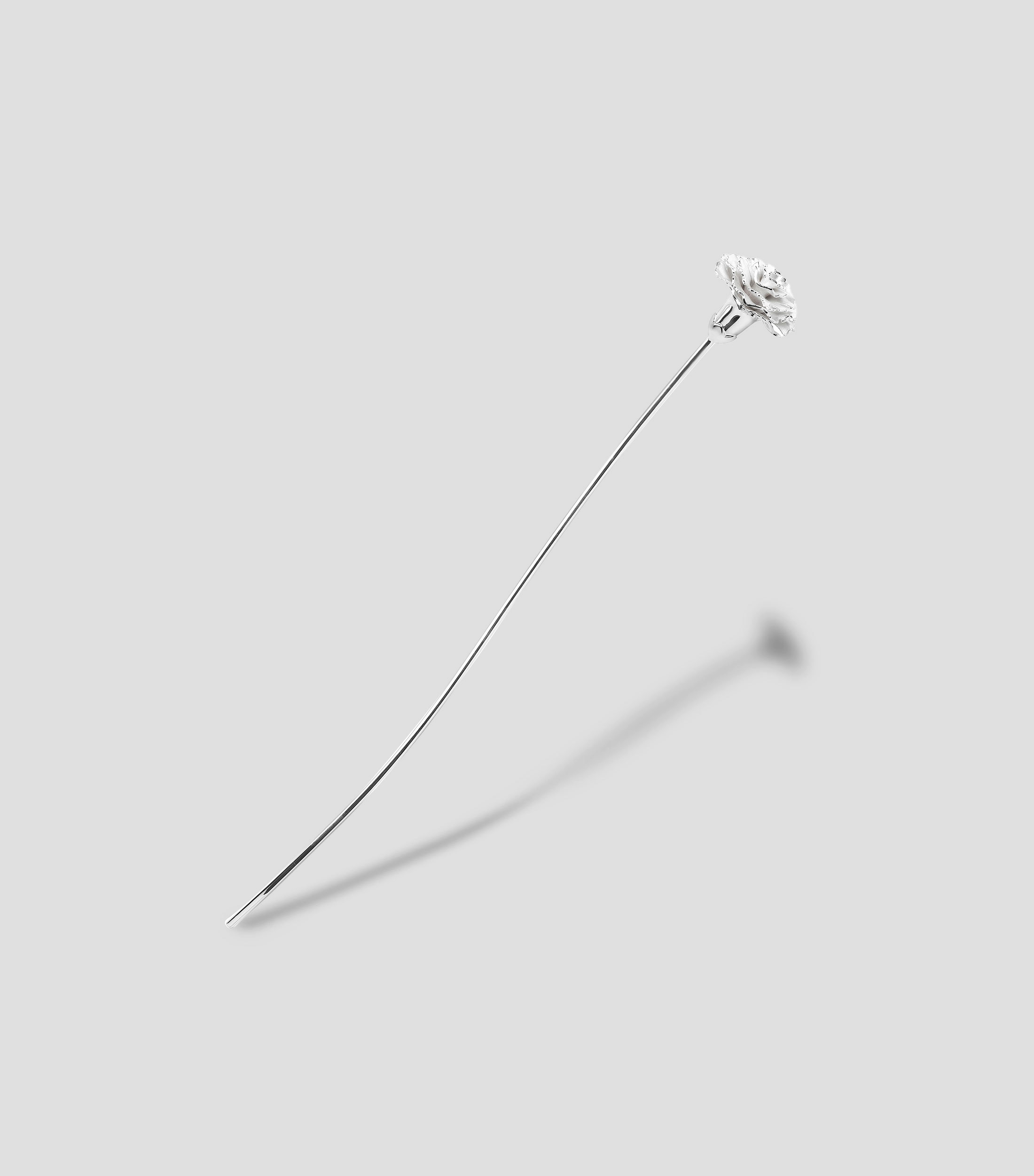 Escultura Flor Clavel en Plata