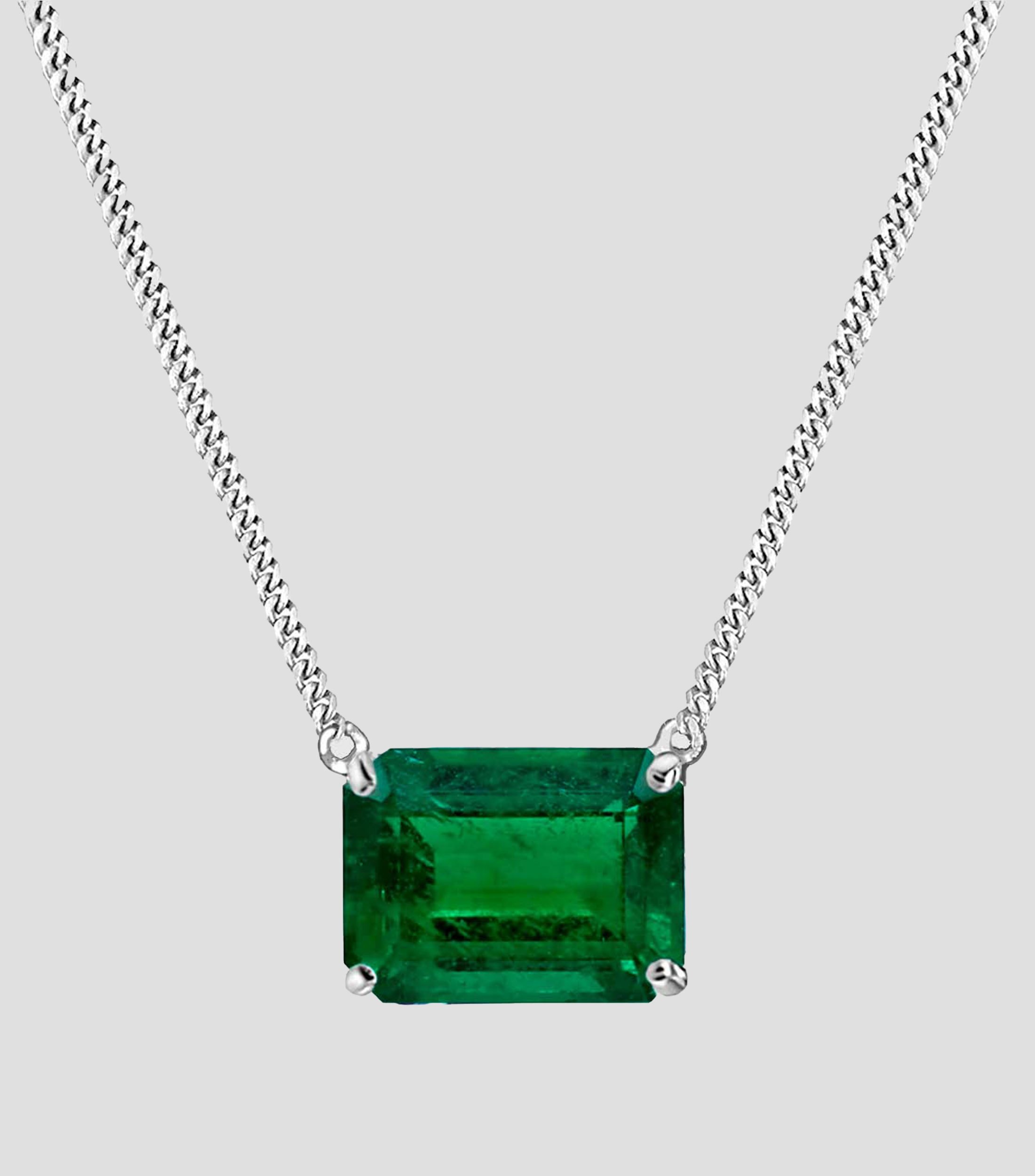 Dije De Esmeralda verde rectangular Unisex