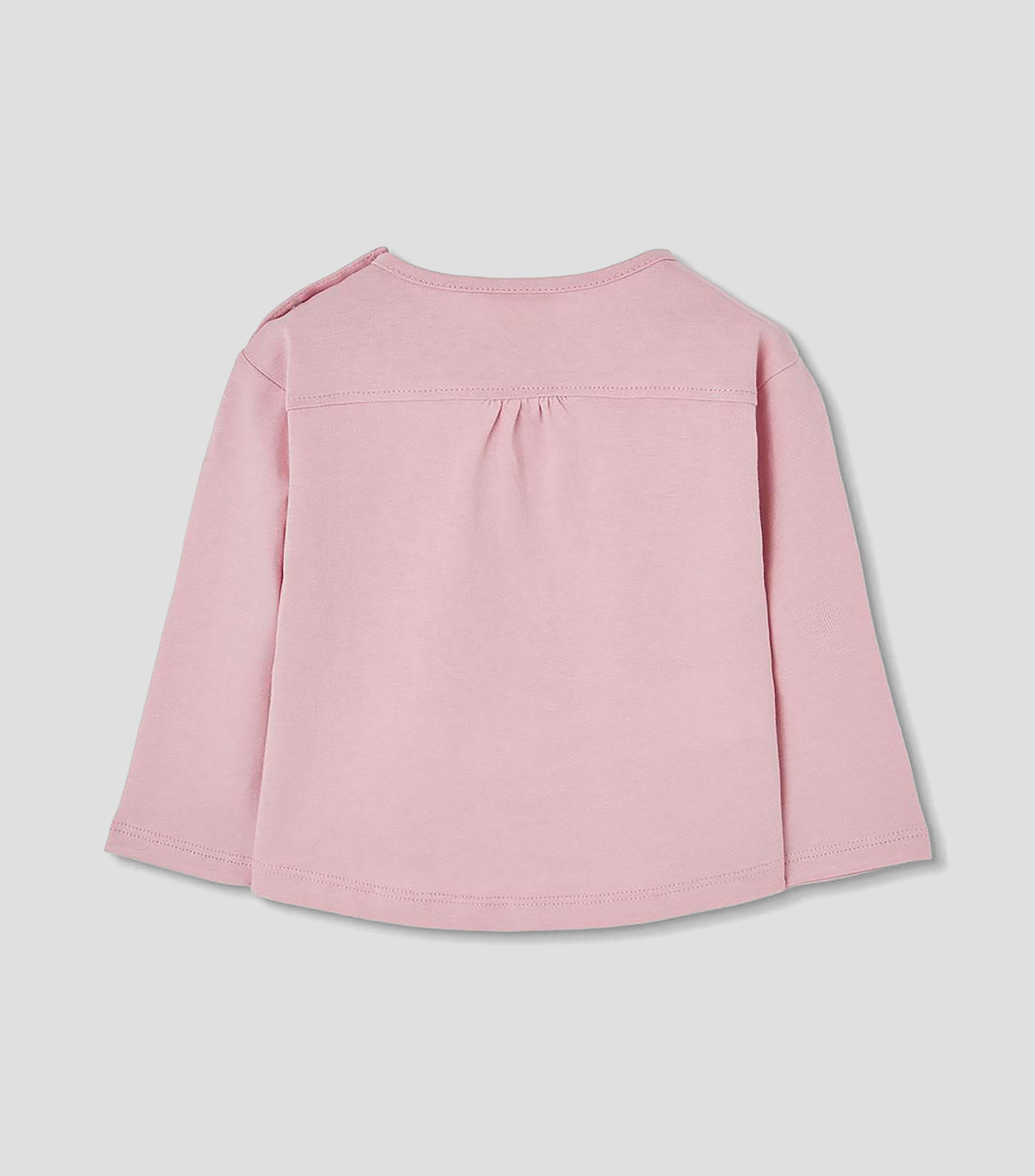 Playera de cuello redondo con manga larga estampada Niña