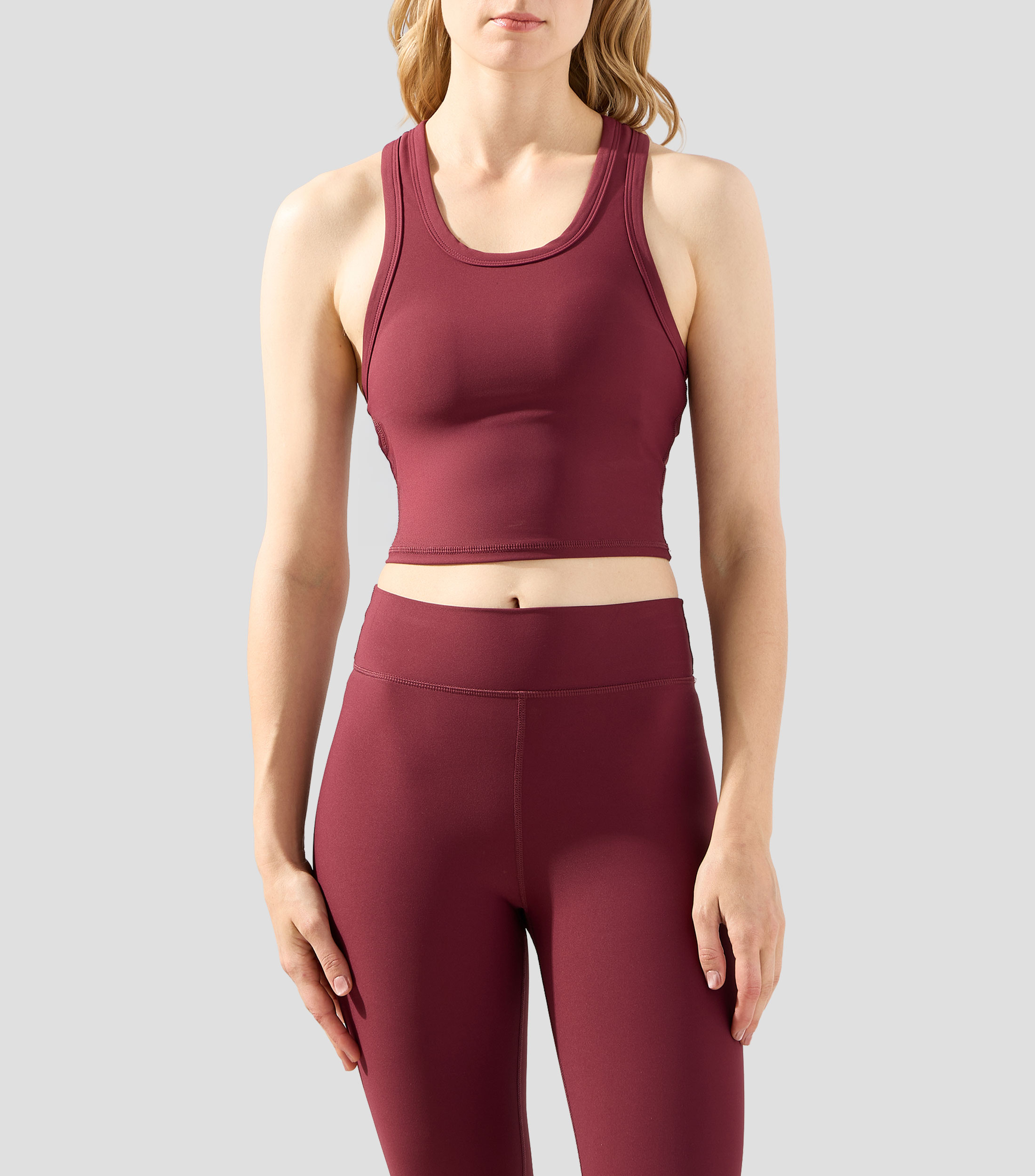 Tank para entrenamiento cuello redondo sin mangas liso Mujer