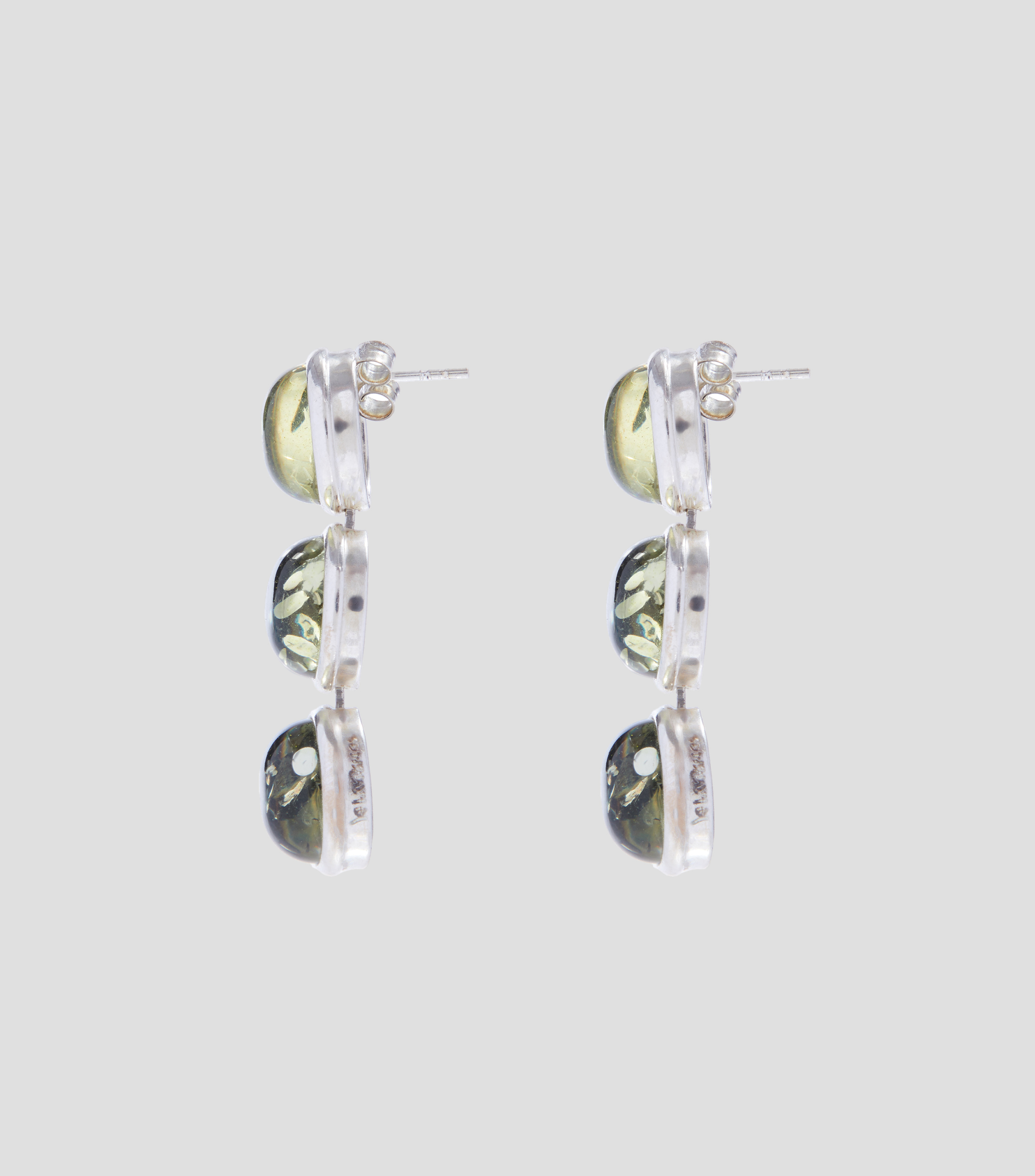Aretes ámbar báltico verde Mujer