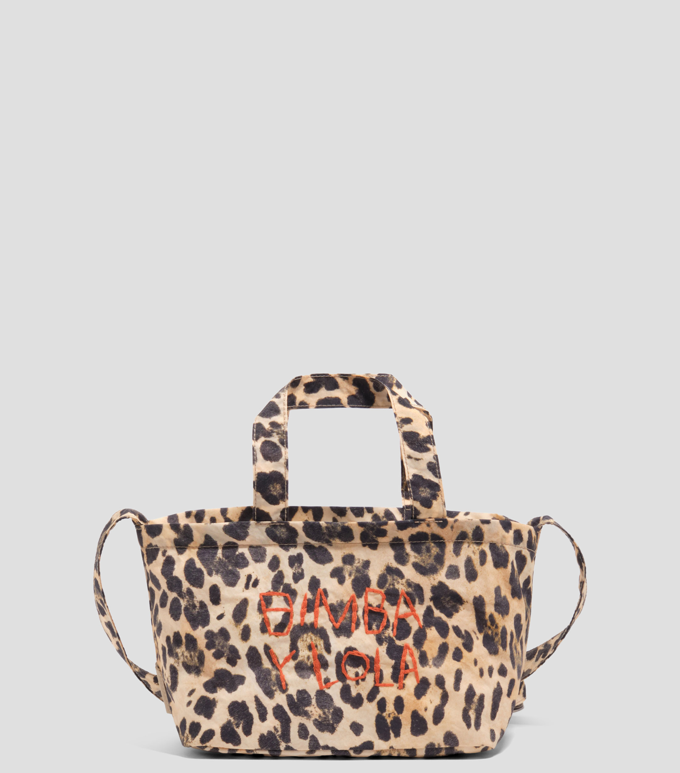 Bolsa mini nylon leopardo natural Mujer