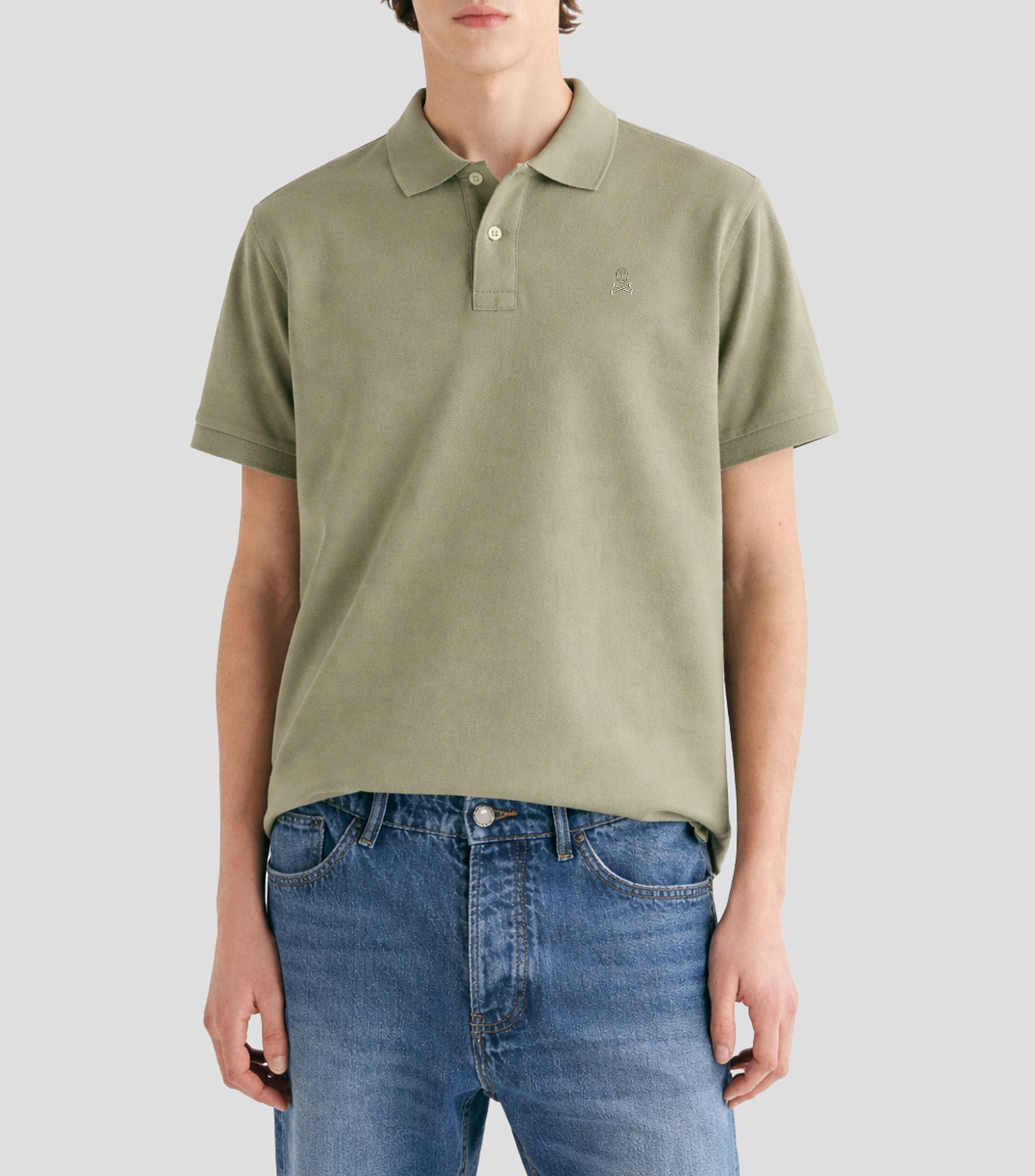 Playera tipo polo manga corta lisa Hombre