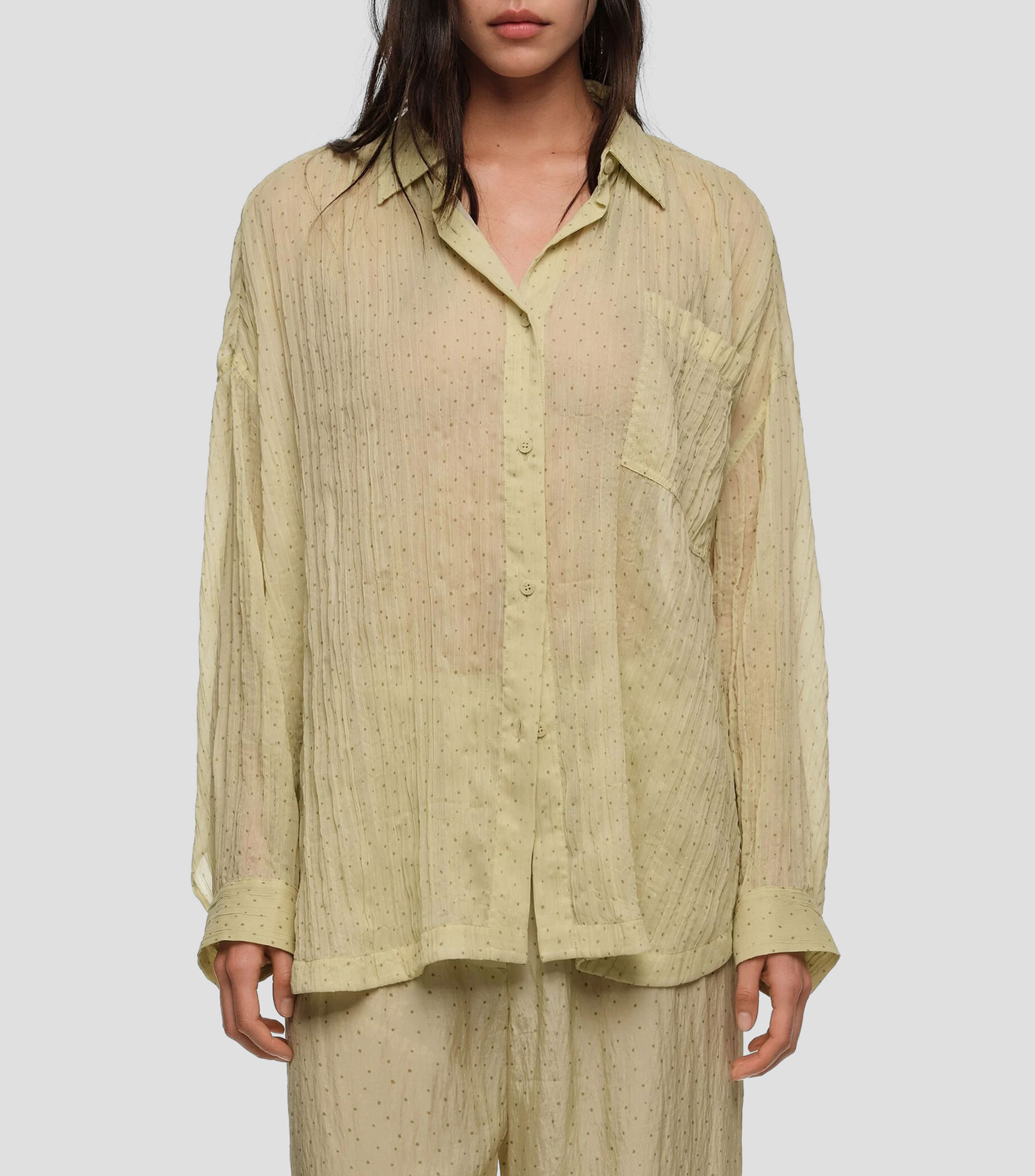 Camisa oversized plisada Dots mini Mujer