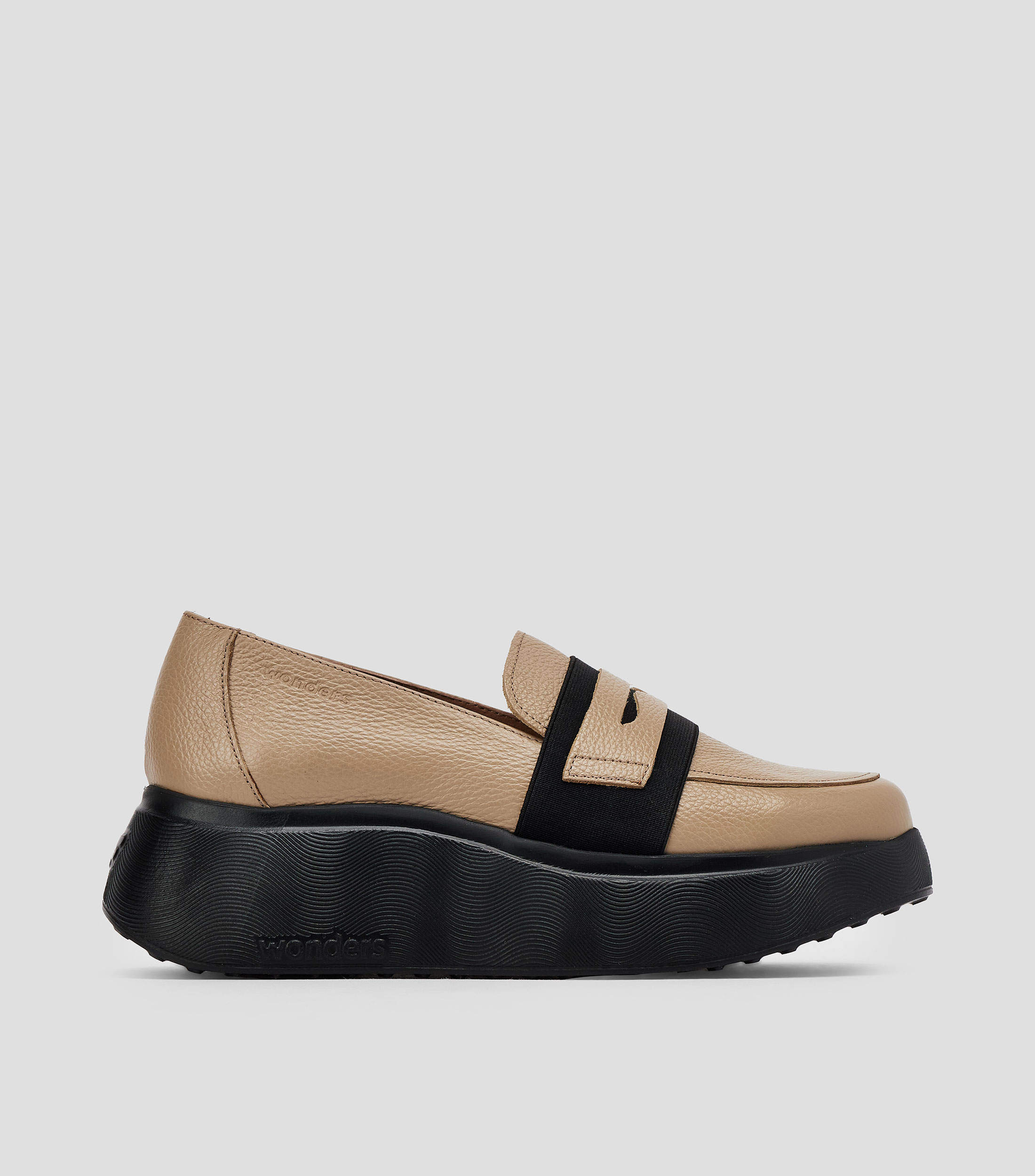 Mocasines de piel con plataforma Mujer