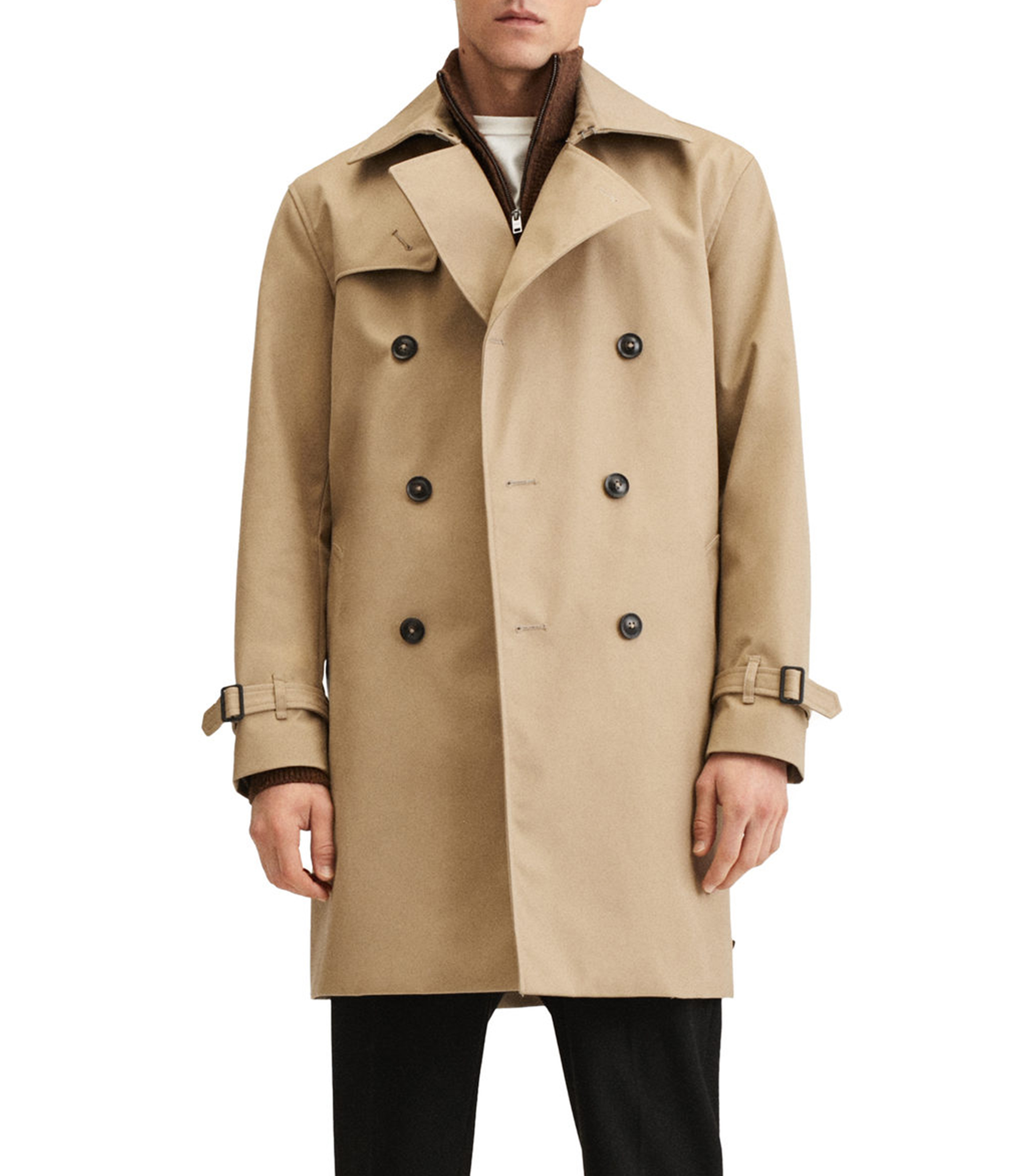 Mango Gabardina tres cuartos con botonadura cruzada Hombre El Palacio