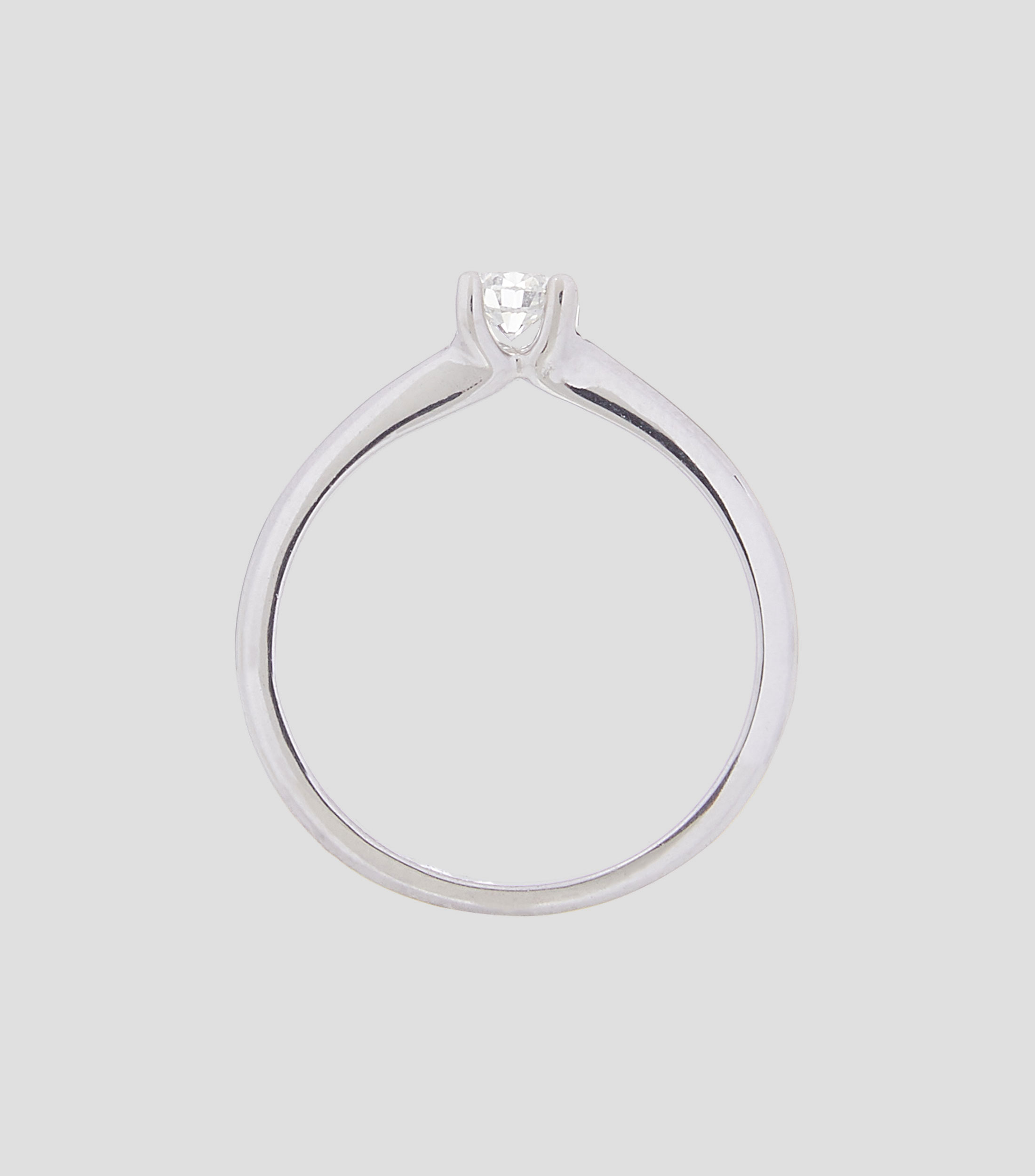Anillo Solitario en oro blanco 14 Kts con brillante Mujer