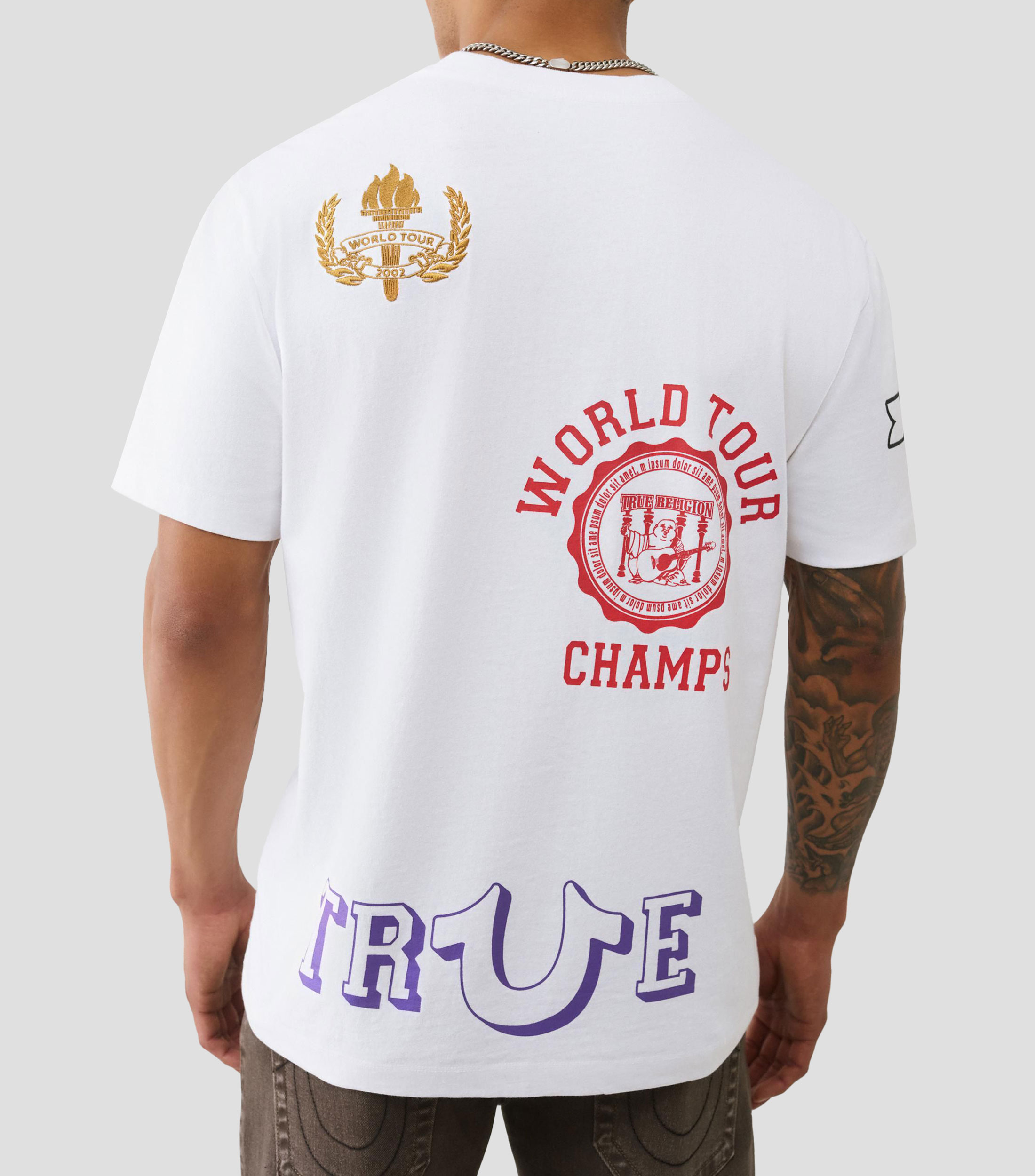 Playera cuello redondo manga corta estampada Hombre