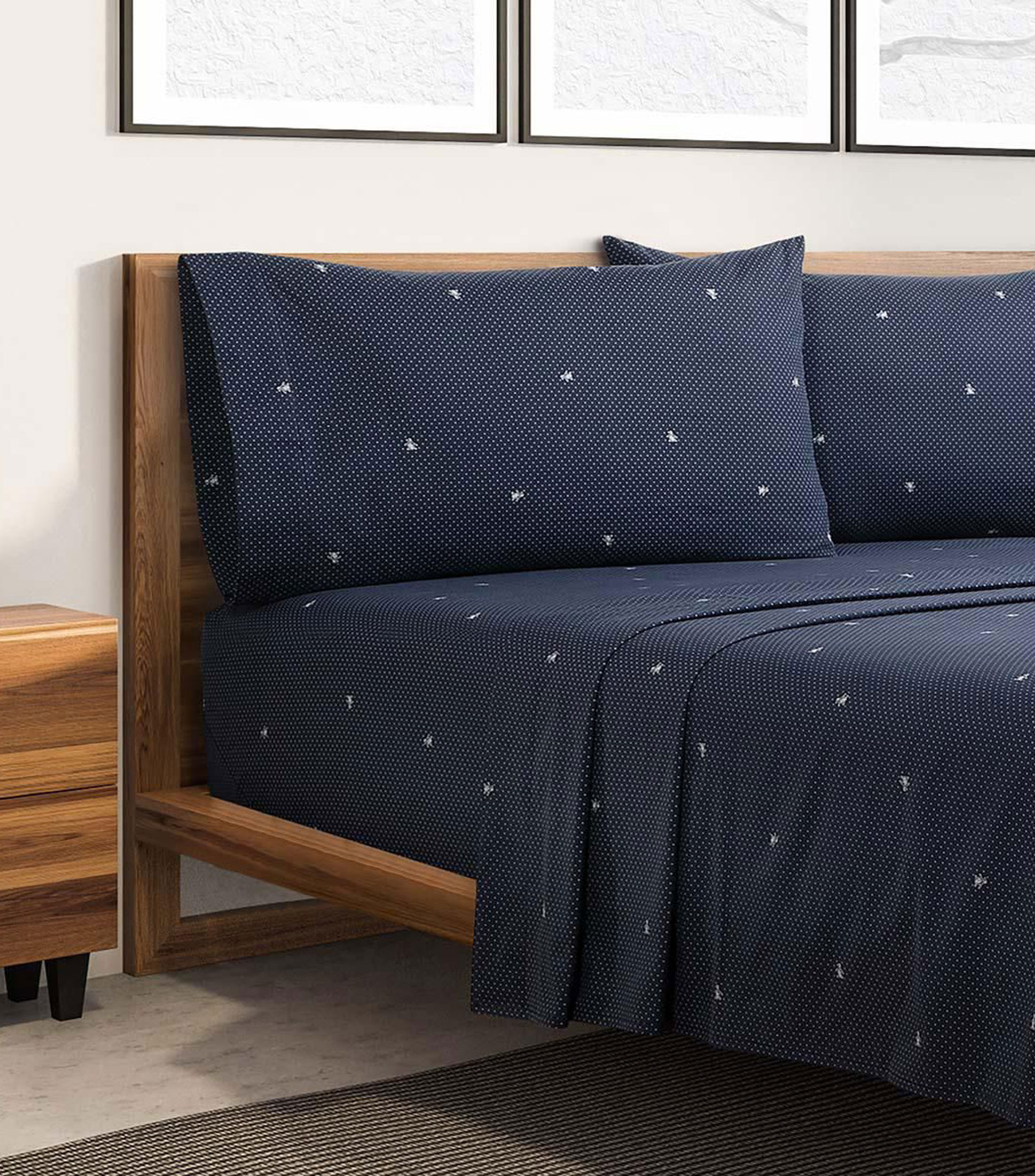 Juego de sábanas individual de algodón Wayne