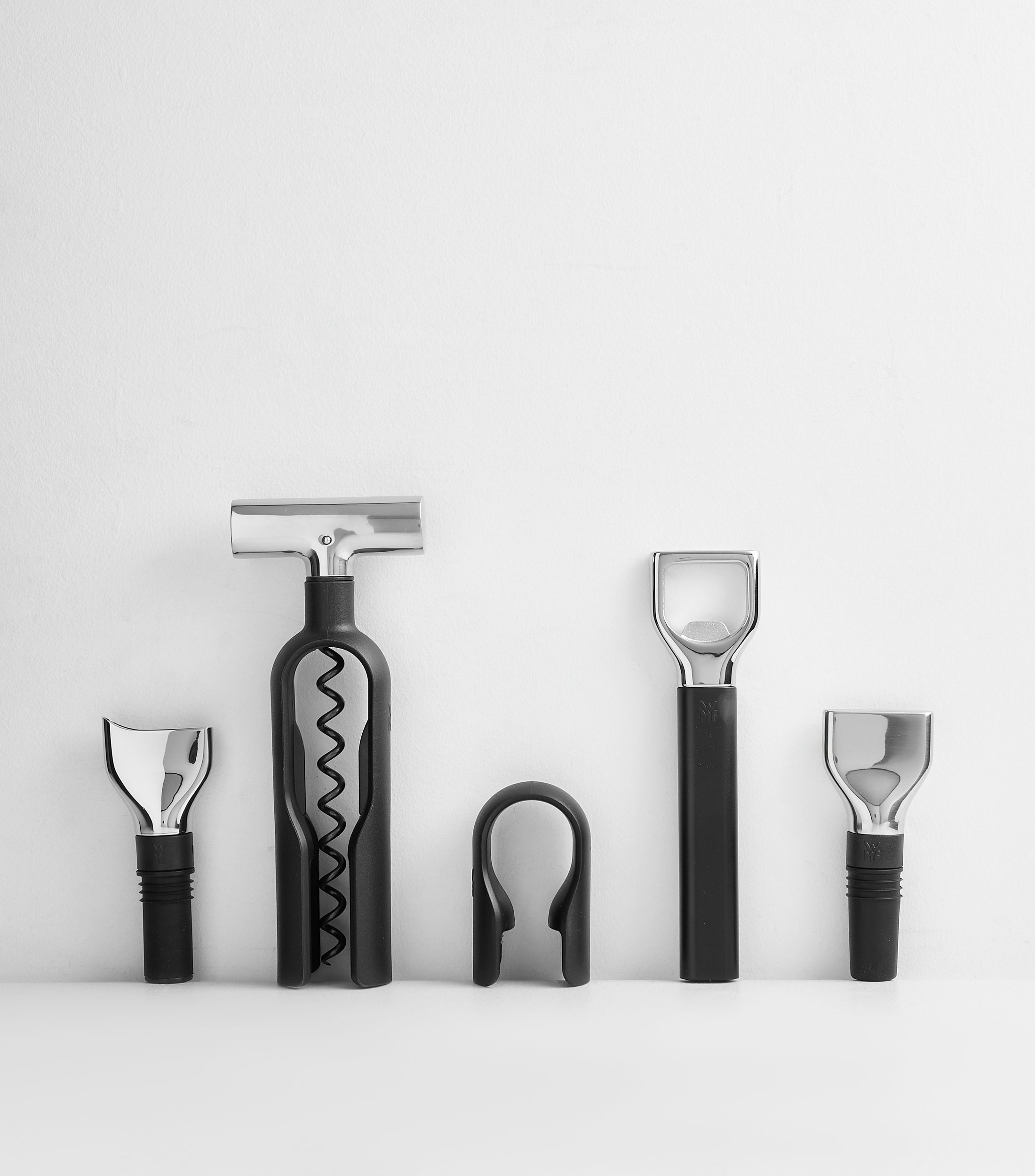 Set para sommelier 5 piezas Baric negro con plateado