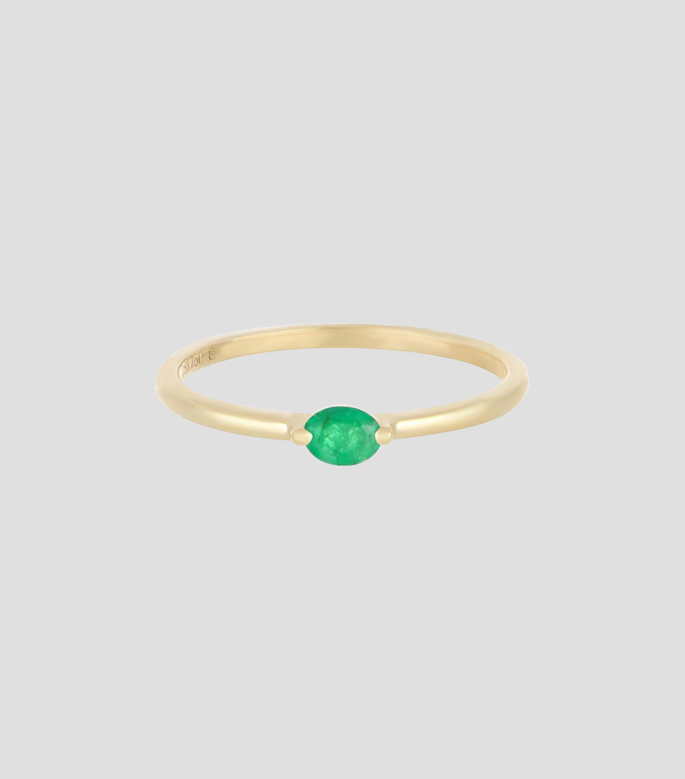 Anillo en Oro de 18 Kilates con Esmeralda Mujer