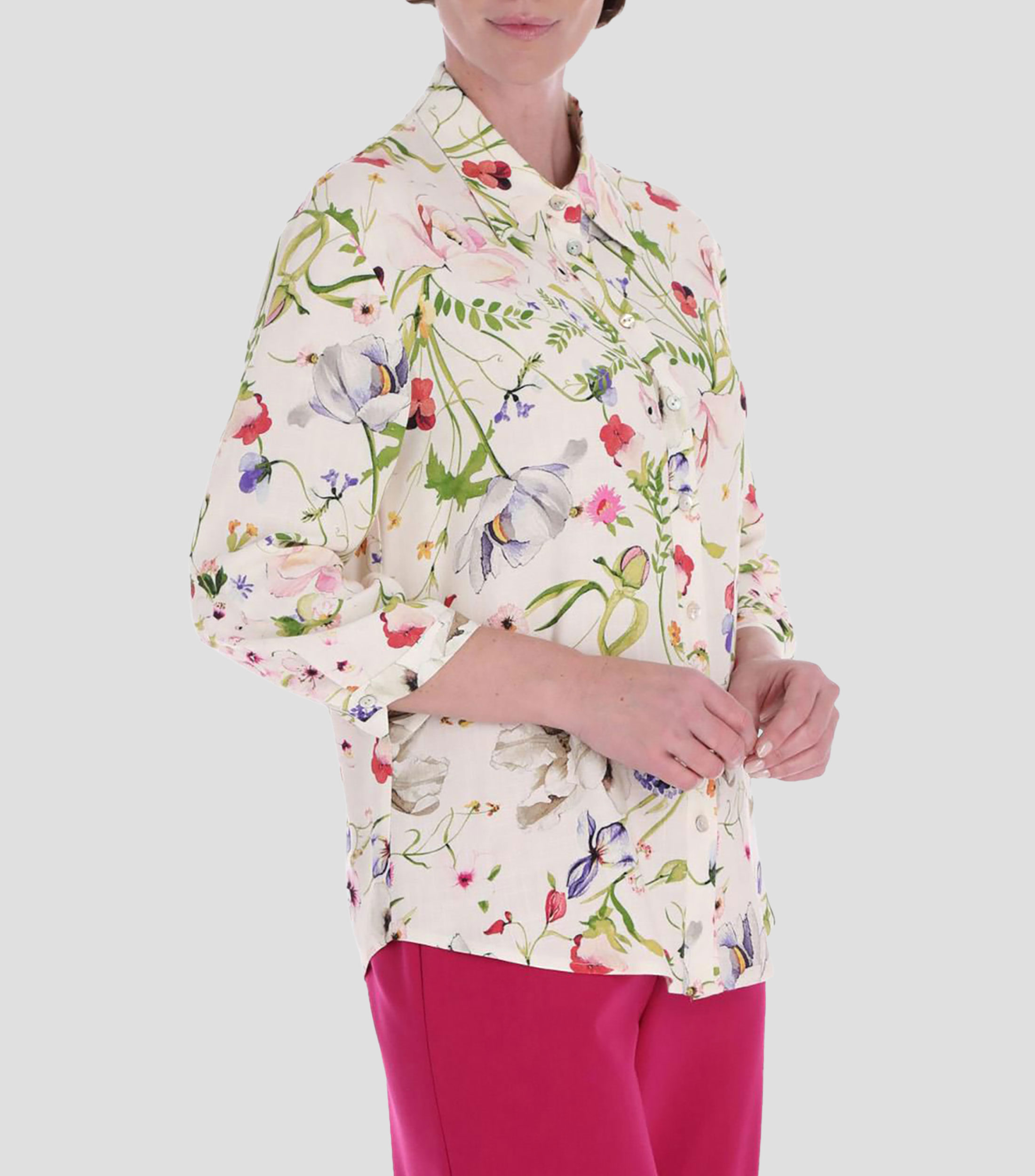 Blusa estampada manga 3/4 Línea Petite Mujer