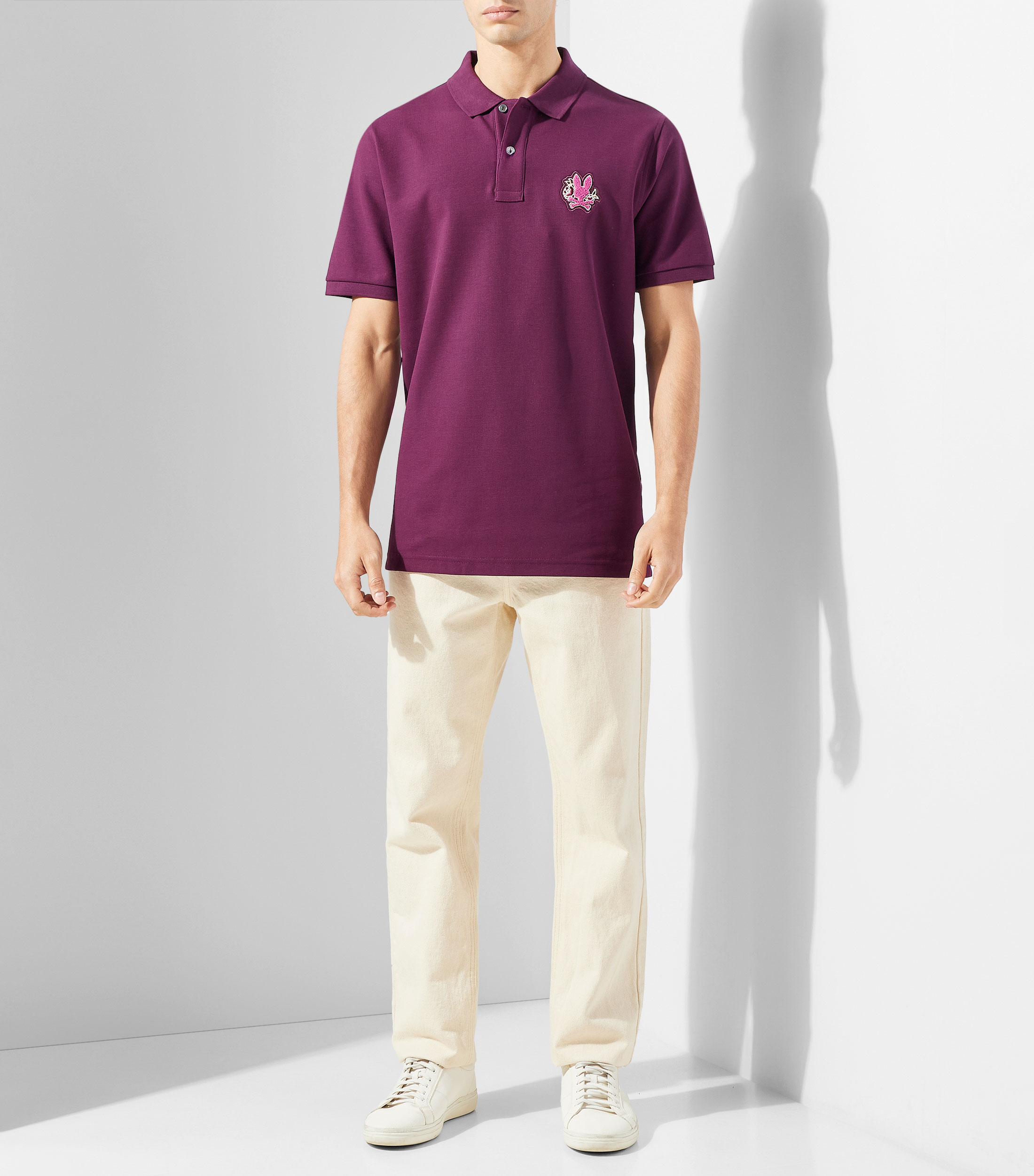Playera tipo polo manga corta lisa Hombre