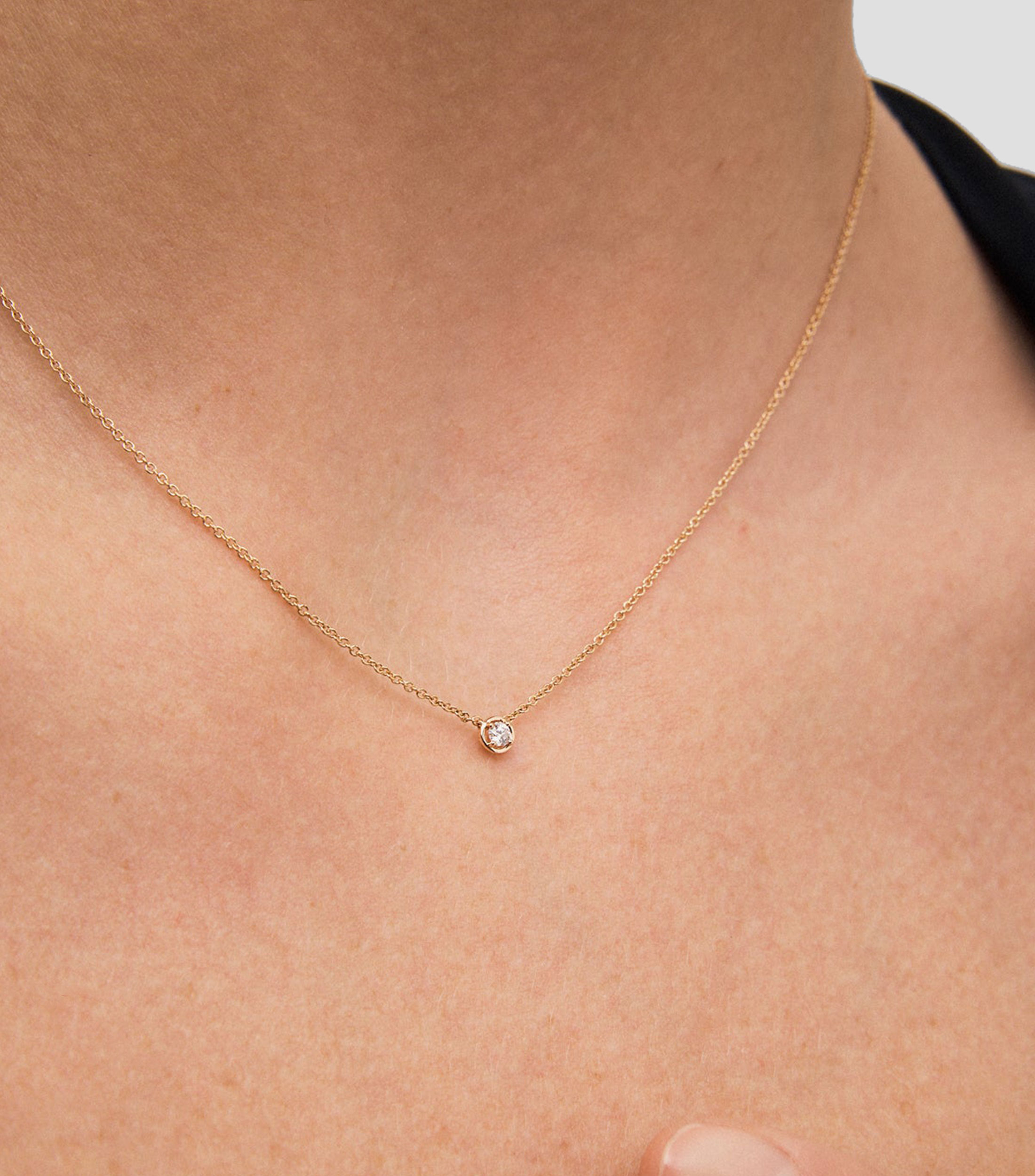 Collar en oro rosa 18 Kts con diamante Idalia Mujer